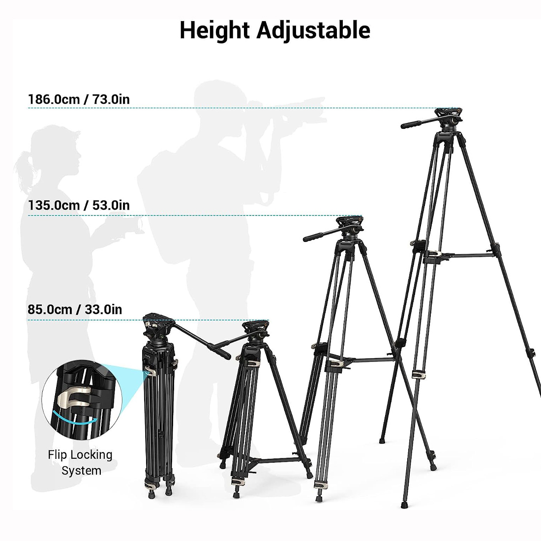 TRÍPODE DE VIDEO SMALLRIG AD-01 CON CABEZAL FLUIDO HASTA 8K - 6