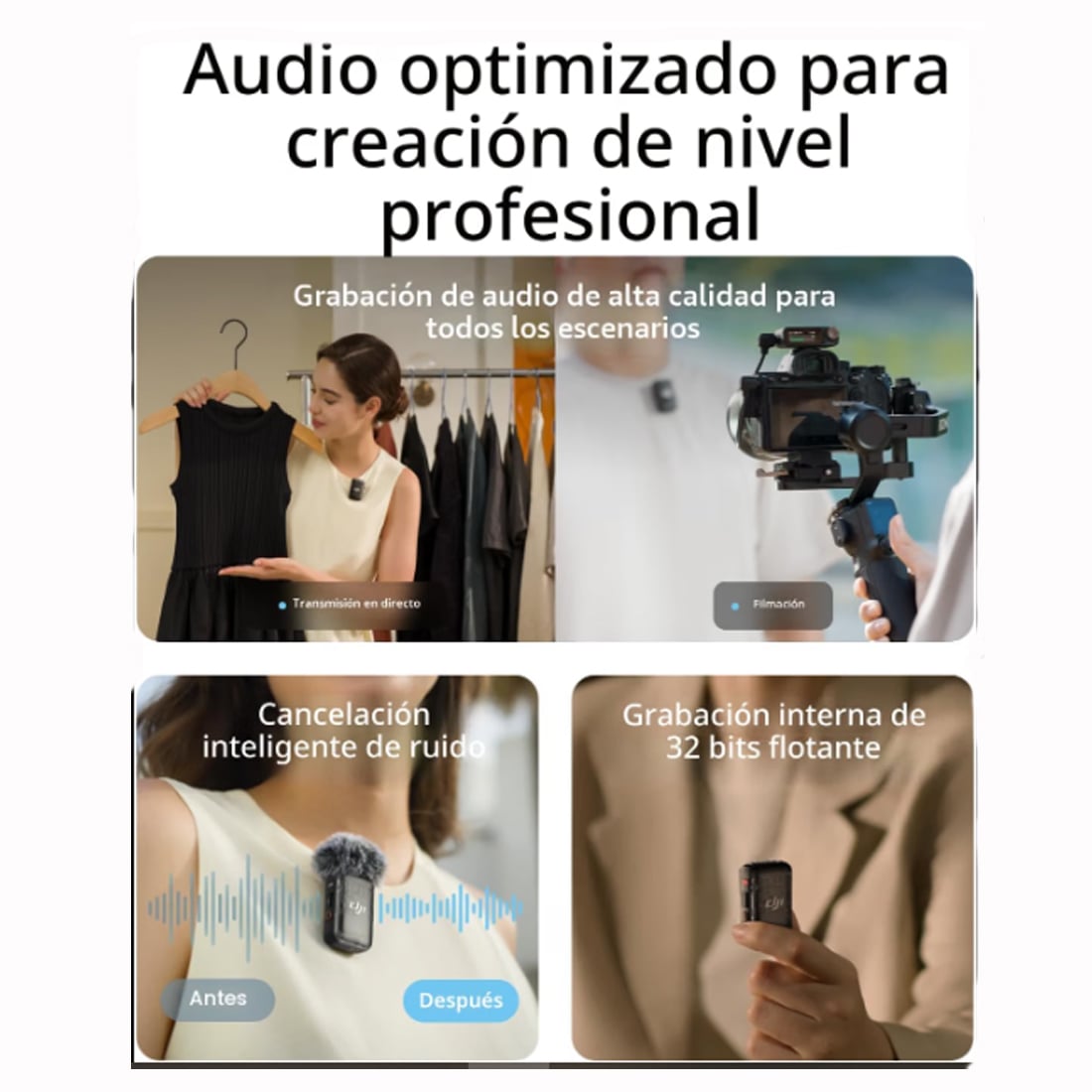 MICROFONOS DJI MIC 2 INALÁMBRICOS LAVALIER - 4