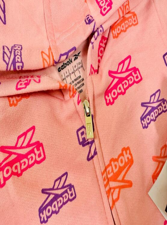 CASACA CON CAPUCHA DE ALGODÓN PARA NIÑA MARCA REEBOK COLOR ROSADO - 2