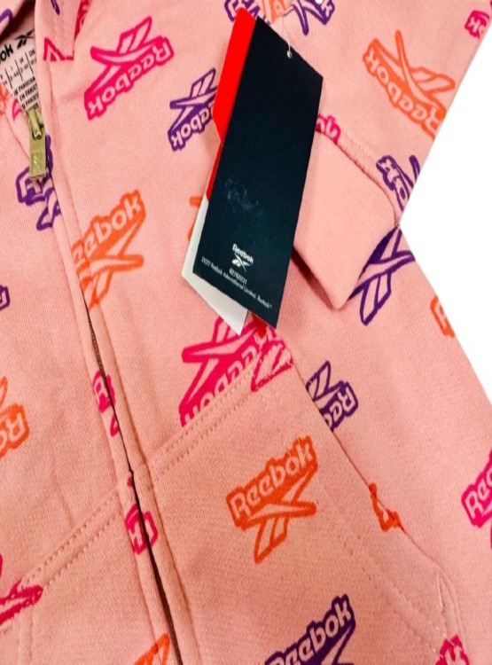 CASACA CON CAPUCHA DE ALGODÓN PARA NIÑA MARCA REEBOK COLOR ROSADO - 3
