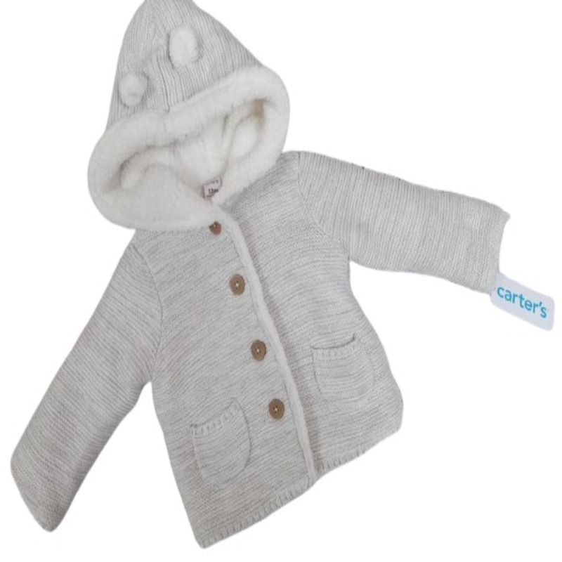CASACA MANGA LARGA, DE ALGODÓN, PARA NIÑA MARCA CARTER'S COLOR CREMA - 1