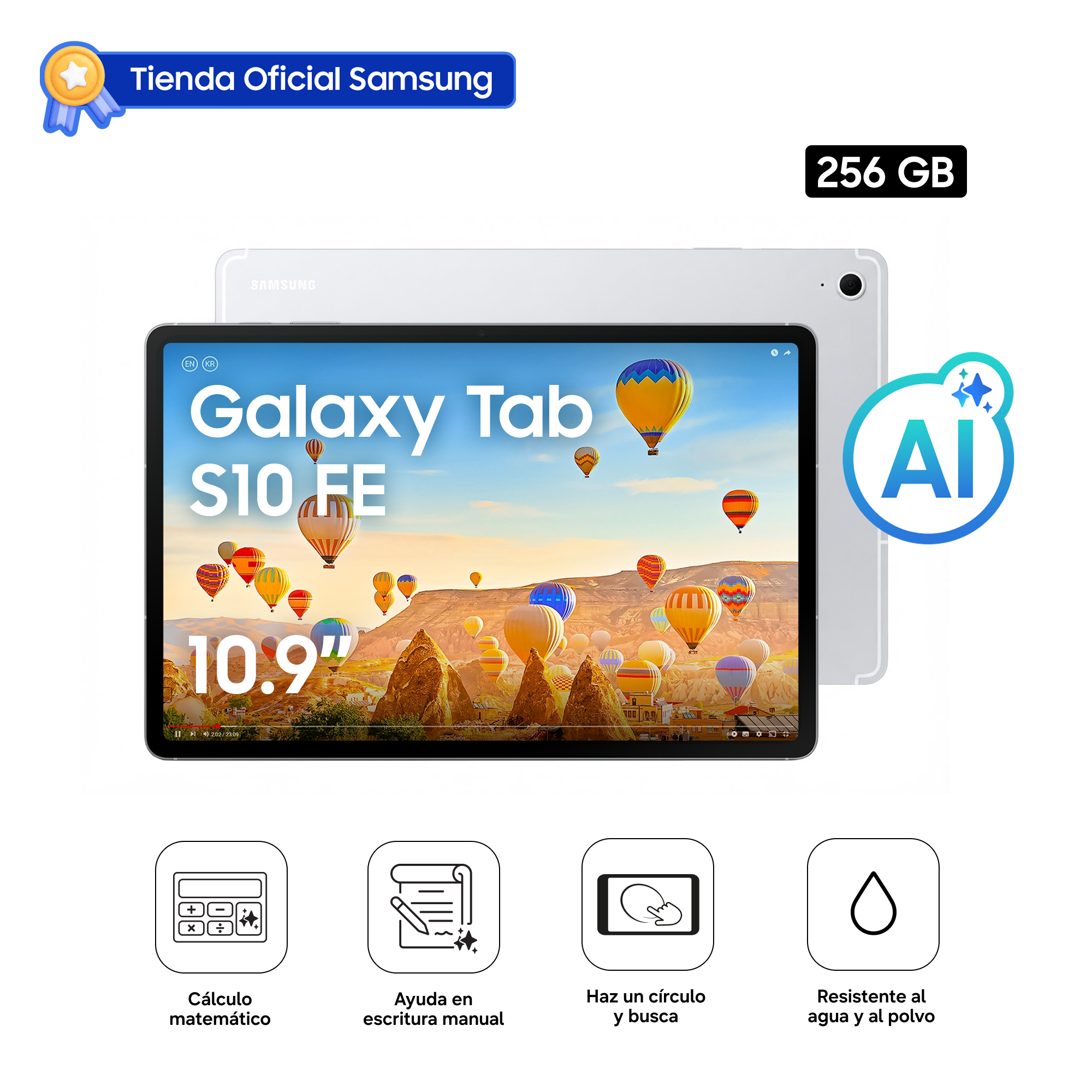 TABLET SAMSUNG GALAXY TAB S10 FE SILVER 256GB SM-X520NZSEPEO - 1