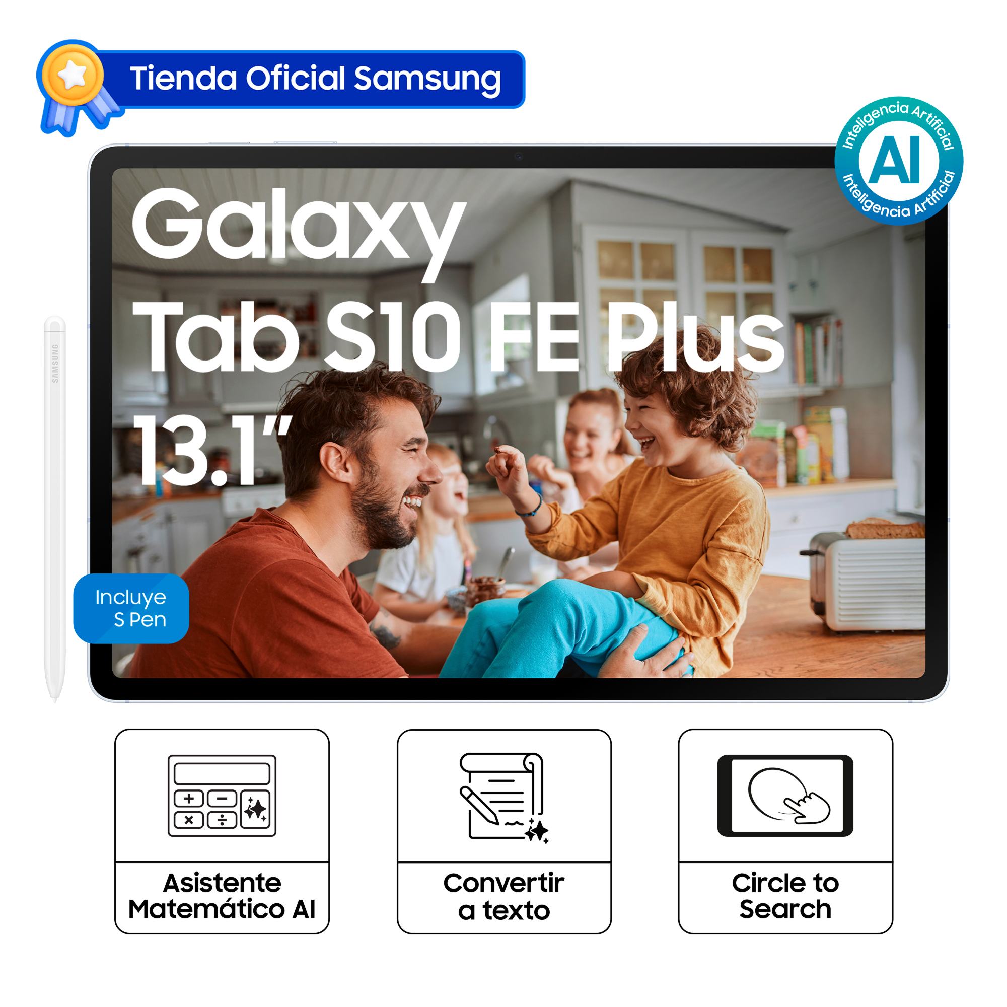 TABLET SAMSUNG GALAXY TAB S10 FE PLUS 256GB BLUE SM-X620NLBEPEO - 1