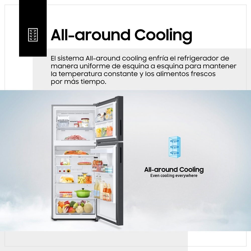 REFRIGERADORA SAMSUNG TOP MOUNT FREEZER 384L BLACK C/DISP. RT38DG6730B1PE - 6