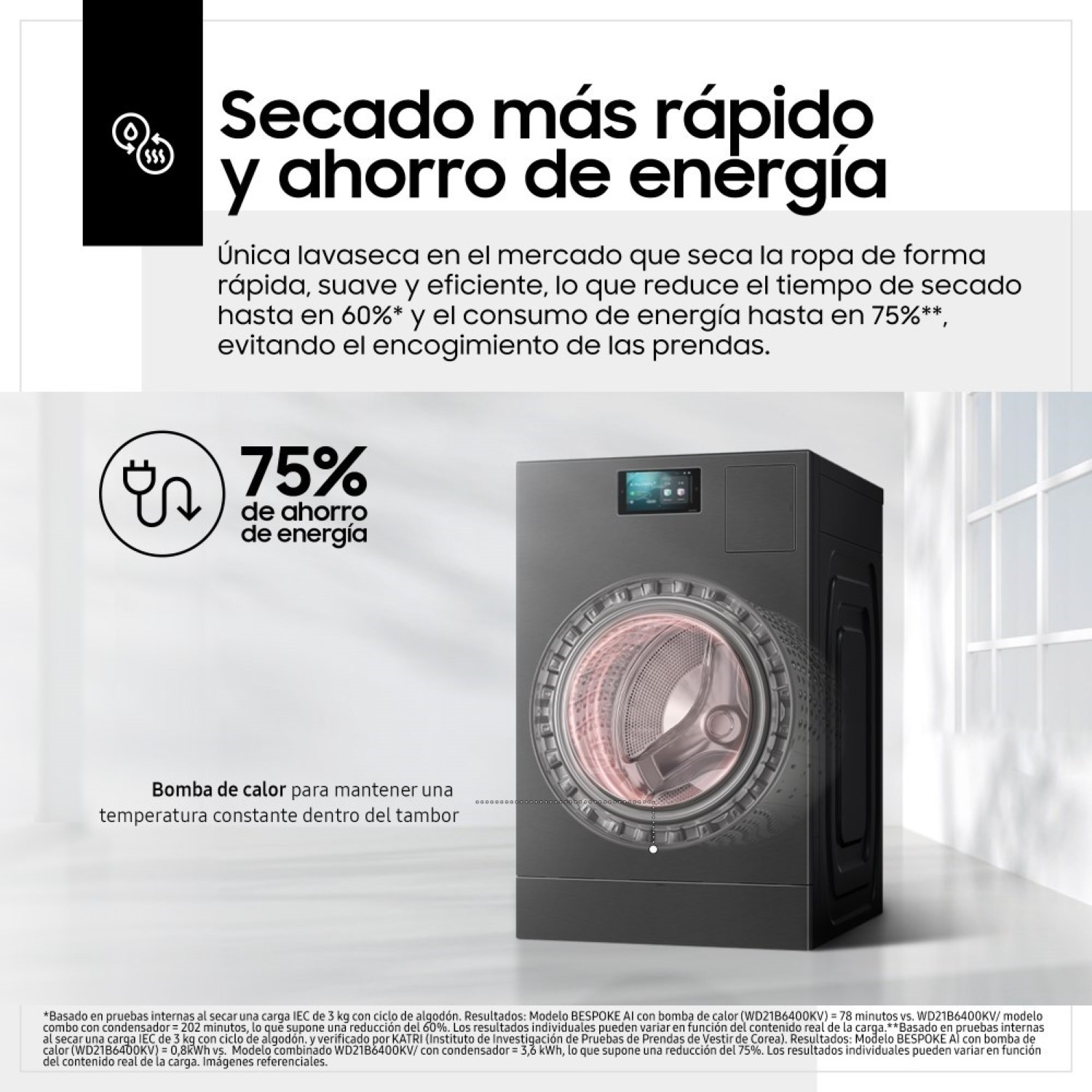 Lavaseca Samsung Bespoke Ai 26Kg / 15Kg Gray WD26DB8995BZPE - 8