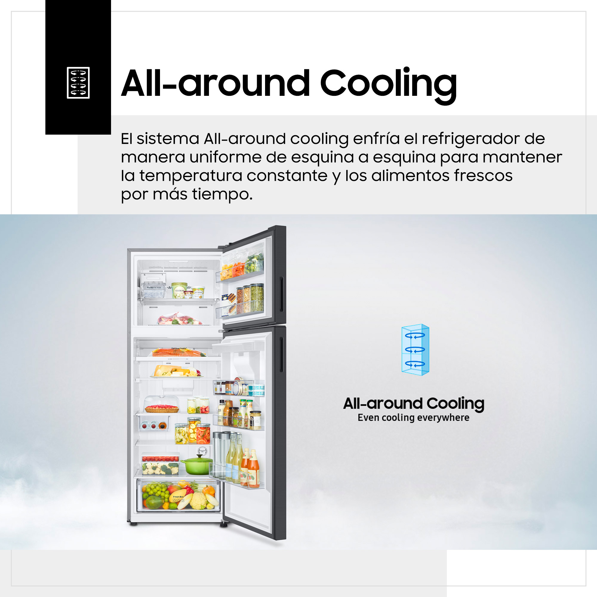 REFRIGERADORA SAMSUNG TOP MOUNT FREEZER 517L BLACK C/DISP RT53DG6750B1PE - 6