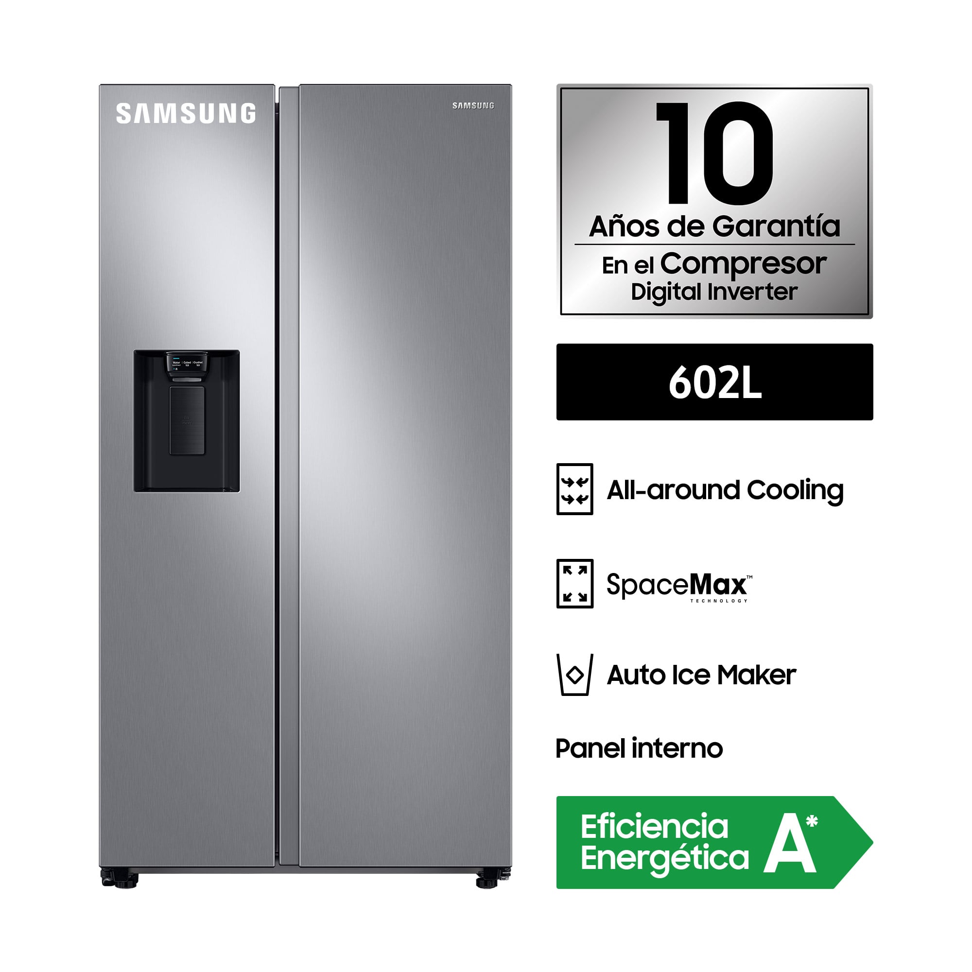 REFRIGERADORA SAMSUNG SIDE BY SIDE 602 L SILVER RS60T5200S9/PE - 2