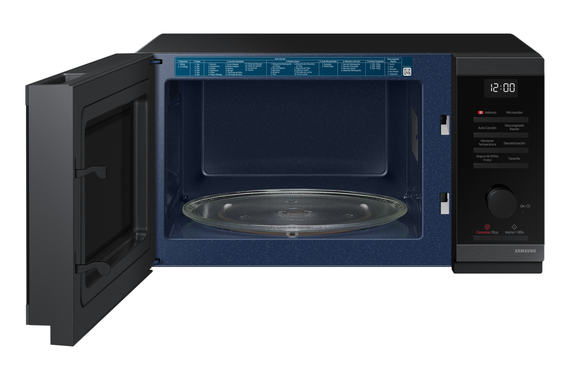 MICROONDAS SAMSUNG 23L SIN DORADOR INOX BLACK MS23DG4504AGPE - 2