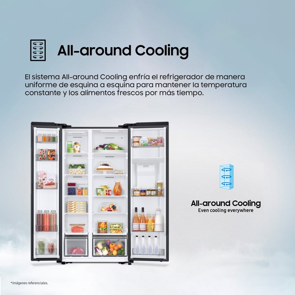 REFRIGERADORA SAMSUNG SIDE BY SIDE 560L BLACK RS57DG4100B4PE - 9