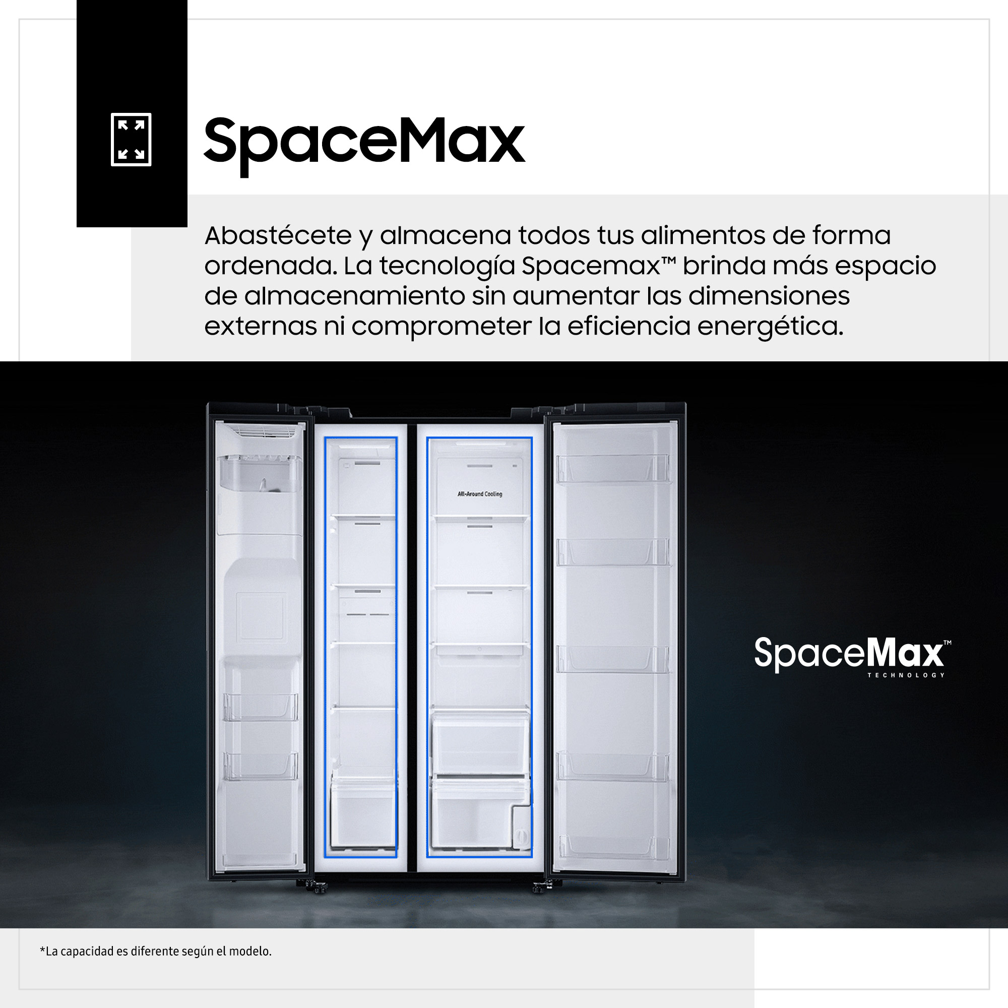 REFRIGERADORA SAMSUNG BLACK SIDE BY SIDE SPACE MAX 602 L RS60T5200B1/PE - 9