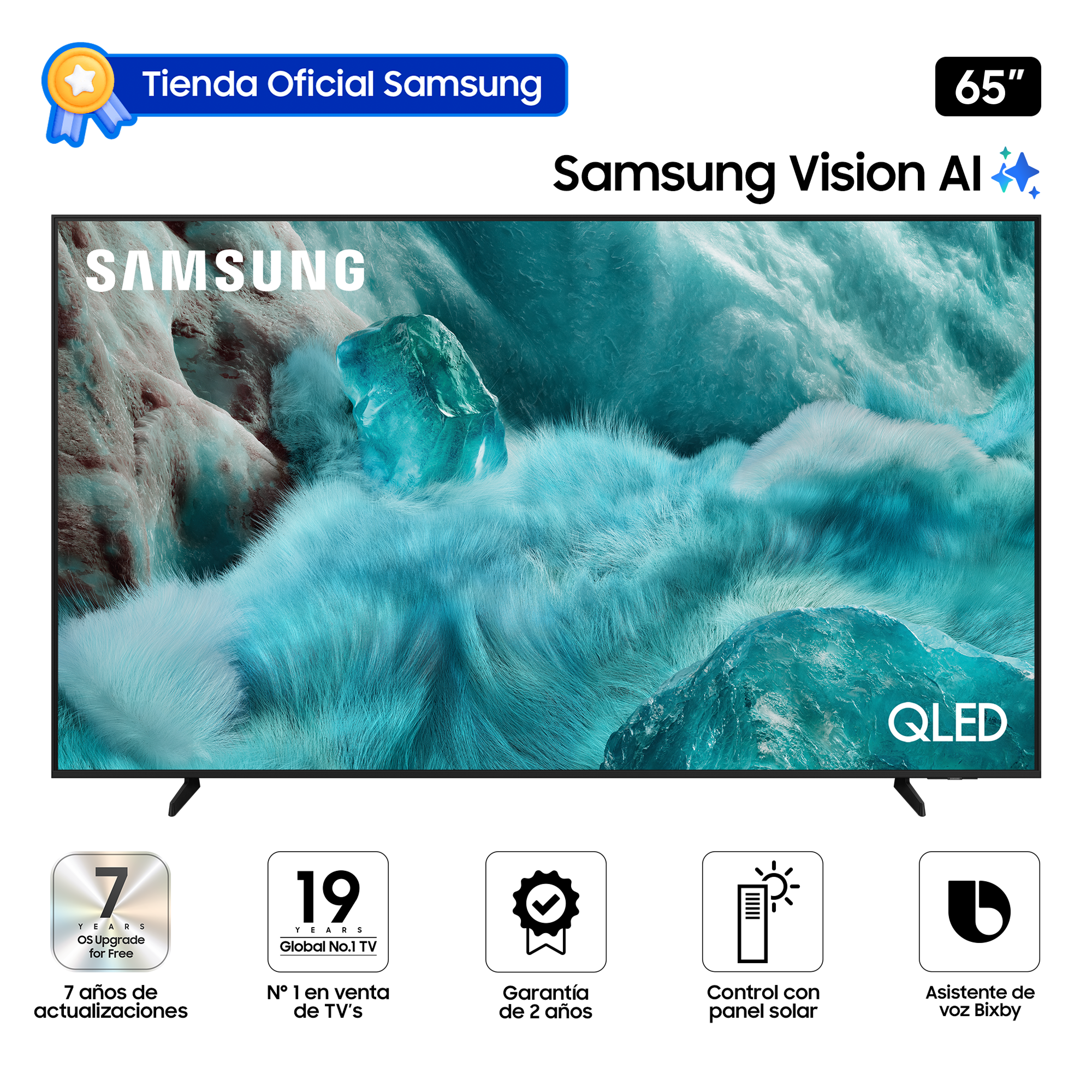 SMART TV SAMSUNG 65' QLED Q7F VISION AI BLACK QN65Q7FAAGXPE - 1