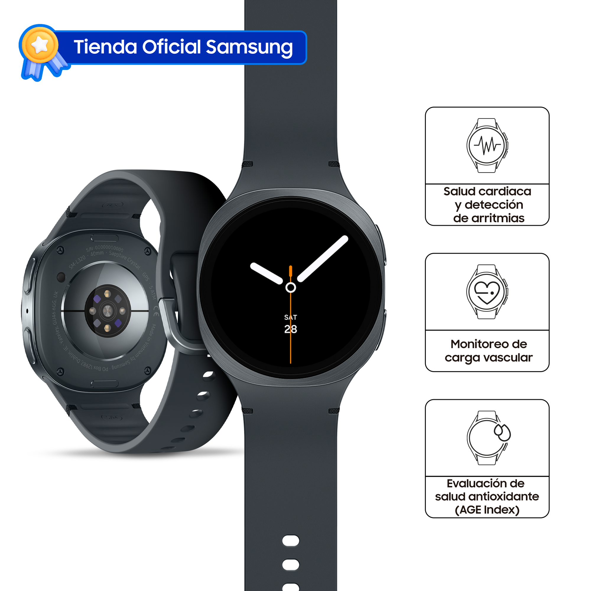 SMARTWATCH SAMSUNG GALAXY WATCH8 GRAPHITE SM-L320NDAALTA - 1