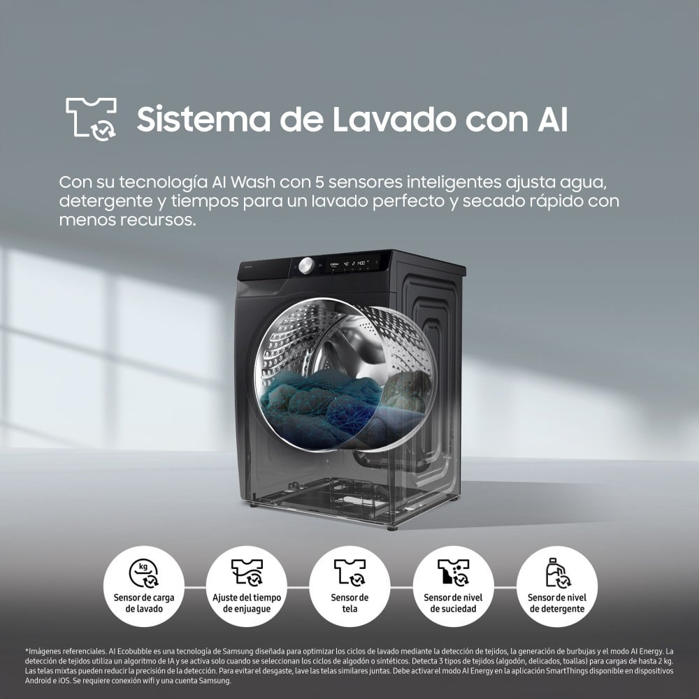 LAVASECA SAMSUNG BESPOKE AI 12KG/8KG CON AUTODISPENSER BLACK WD12FG6B94BBPE - 5
