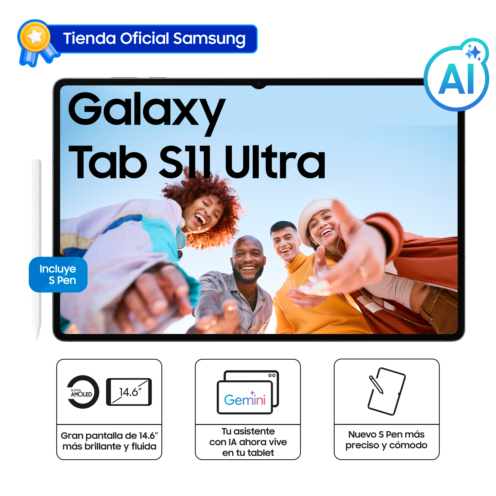 TABLET SAMSUNG GALAXY TAB S11 ULTRA SILVER 512GB SM-X930NZSHPEO - 1