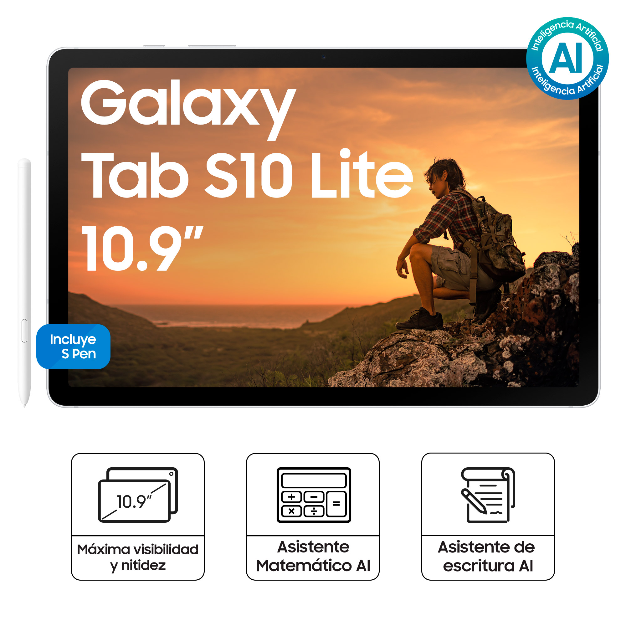 TABLET SAMSUNG GALAXY TAB S10 LITE SILVER 128GB SM-X400NZSAPEO - 9