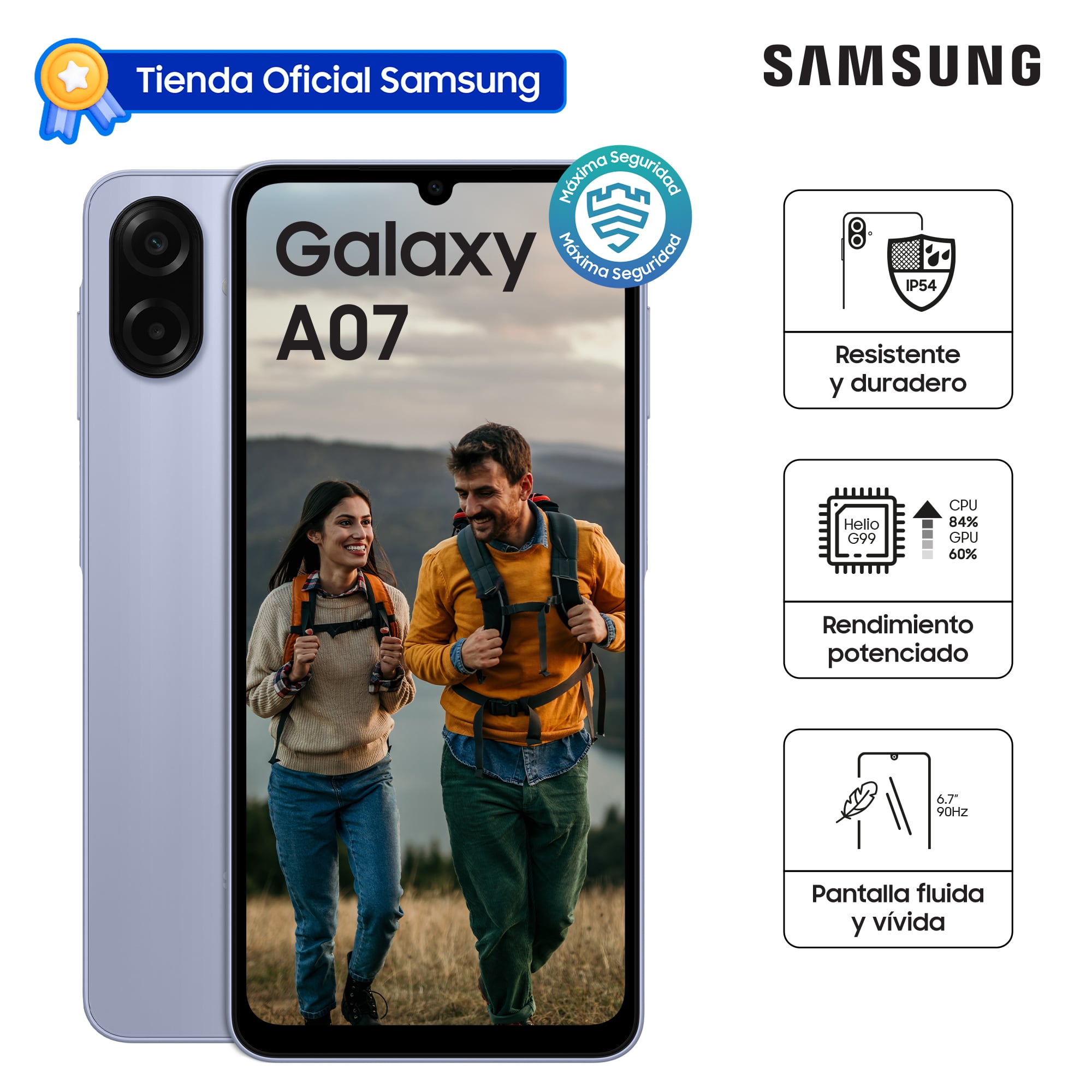 CELULAR SAMSUNG GALAXY A07 64GB LIGHT VIOLET SM-A075MLVALTP - 1