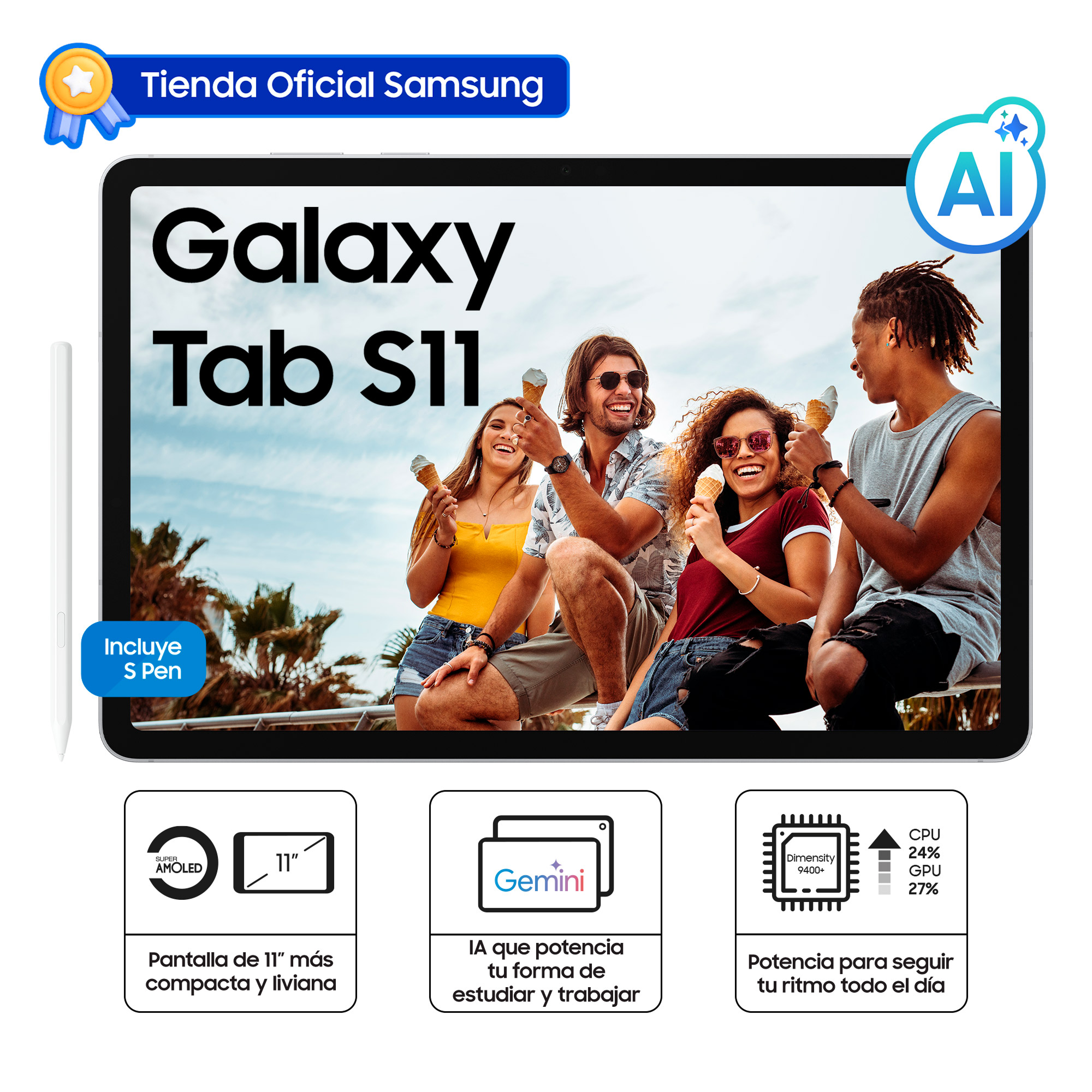 TABLET SAMSUNG GALAXY TAB S11 SILVER 256GB SM-X730NZSHPEO - 1