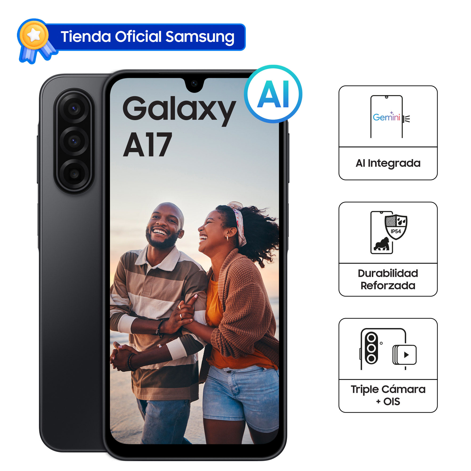 CELULAR GALAXY A17 BLACK 256GB SM-A175FZKKLTP - 1