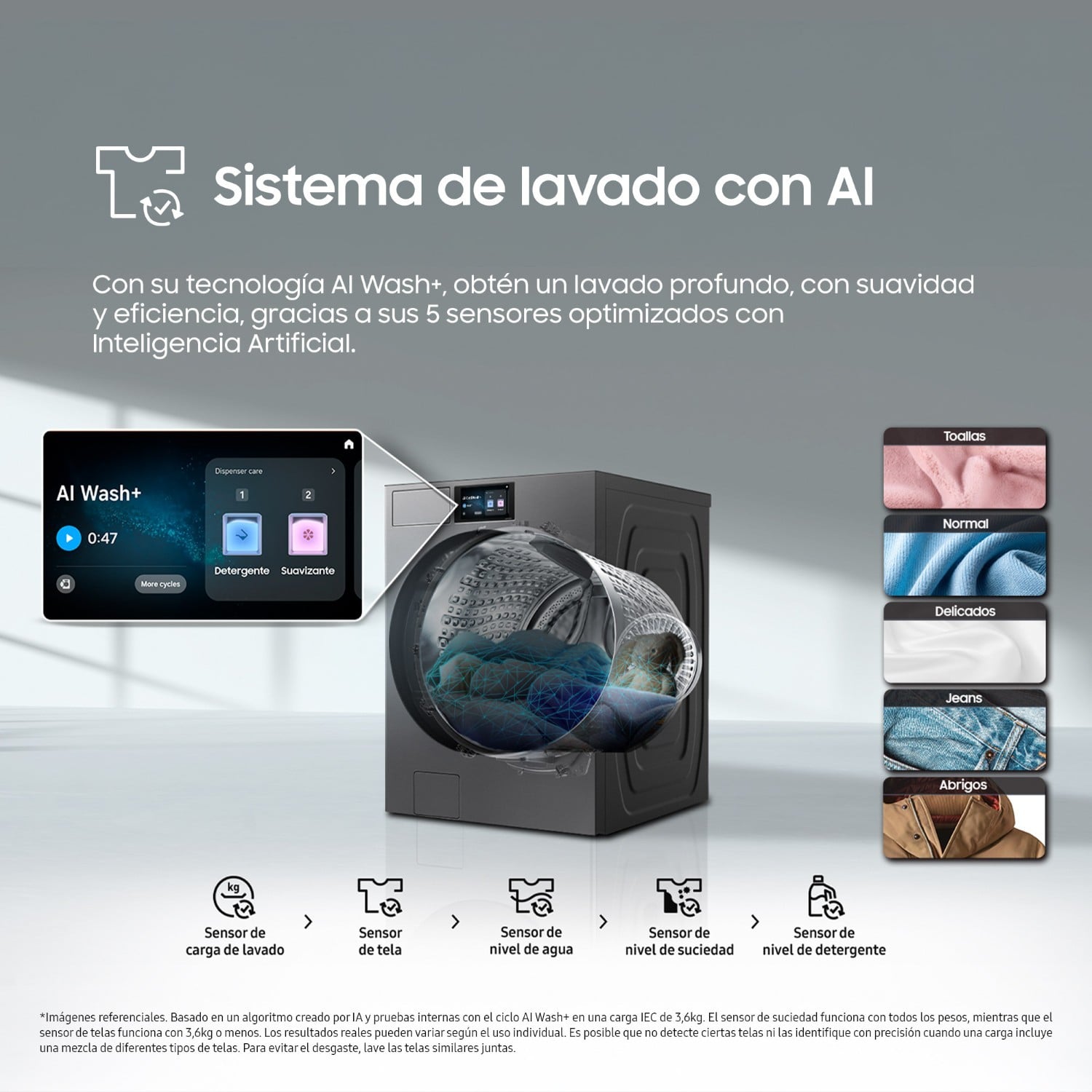 Lavadora Samsung Bespoke AI 25Kg Gray WF90F25ADSPE - 8
