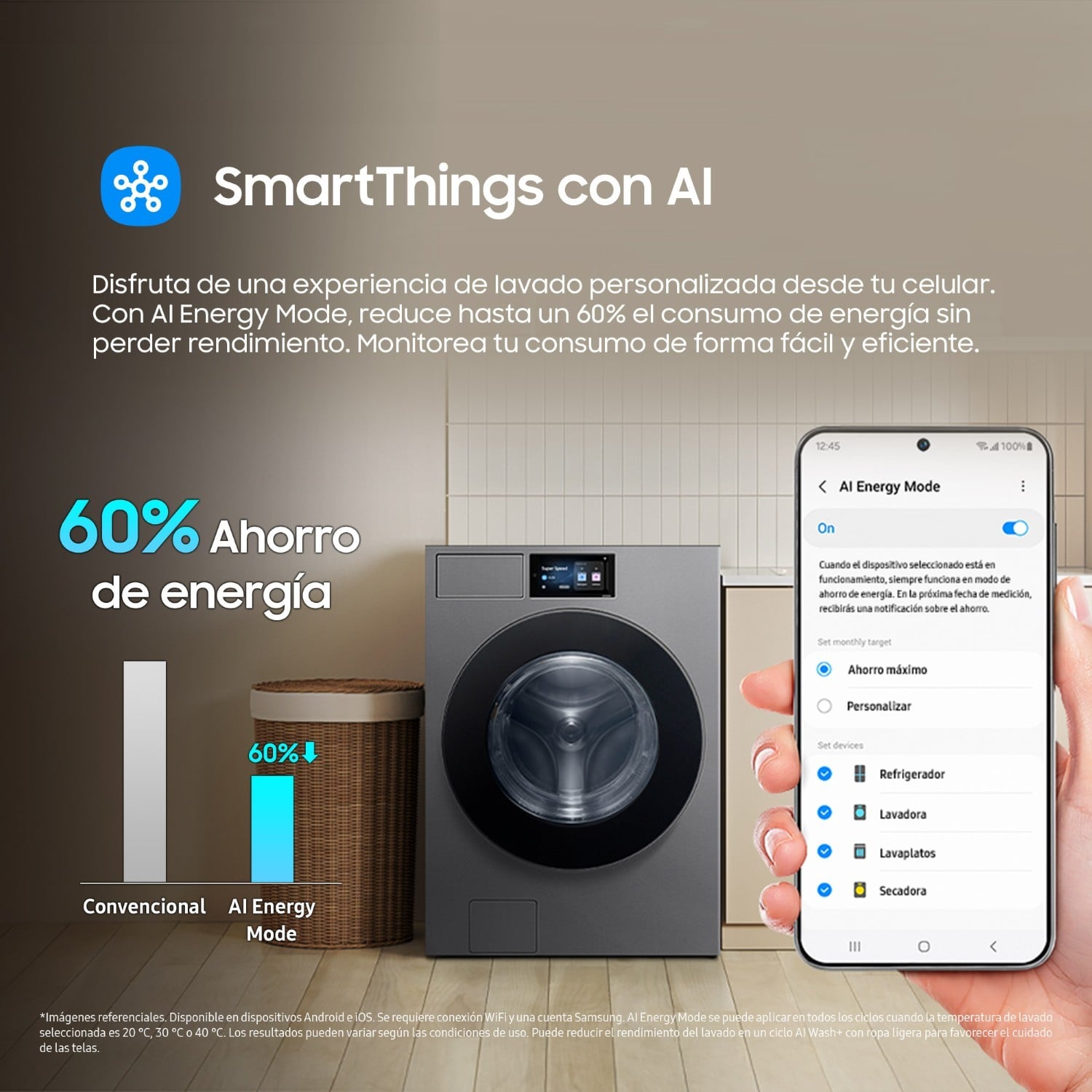 Lavadora Samsung Bespoke AI 25Kg Gray WF90F25ADSPE - 9