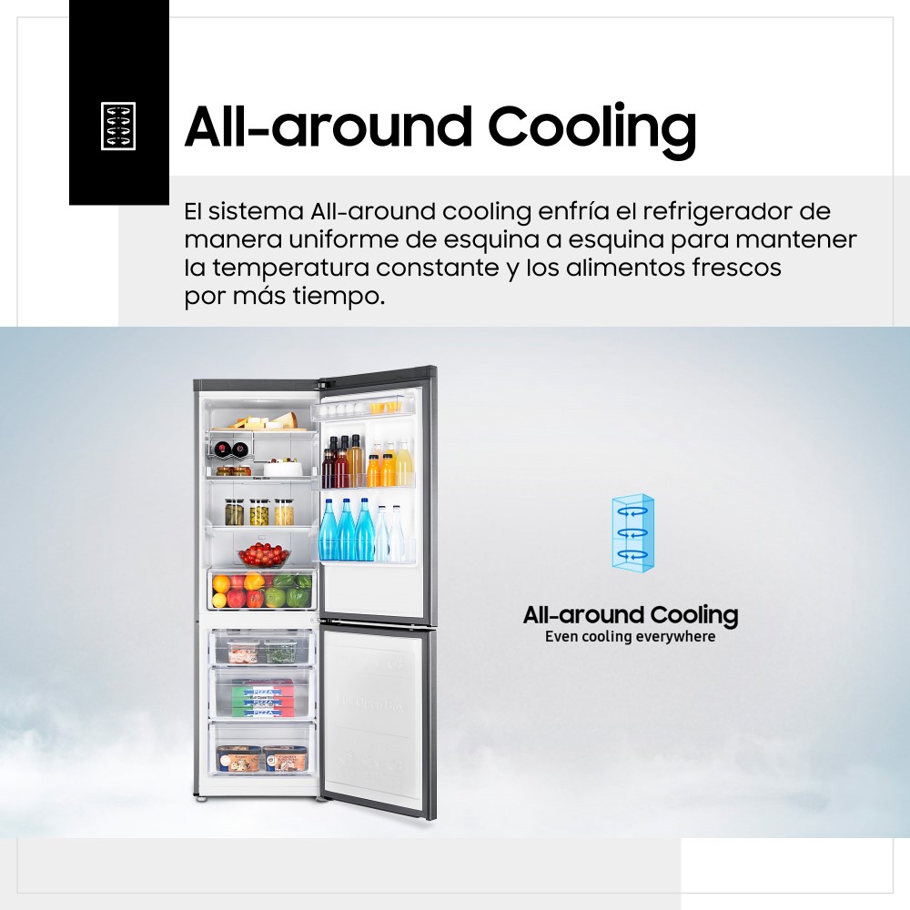 REFRIGERADORA SAMSUNG BOTTOM FREEZER 328L SILVER RB33J3230SA/PE - 6