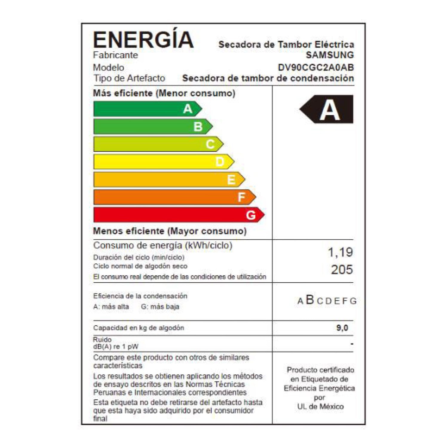 Secadora Samsung Bespoke AI 9Kg 9 kg Negro DV90CGC2A0ABPE - 10