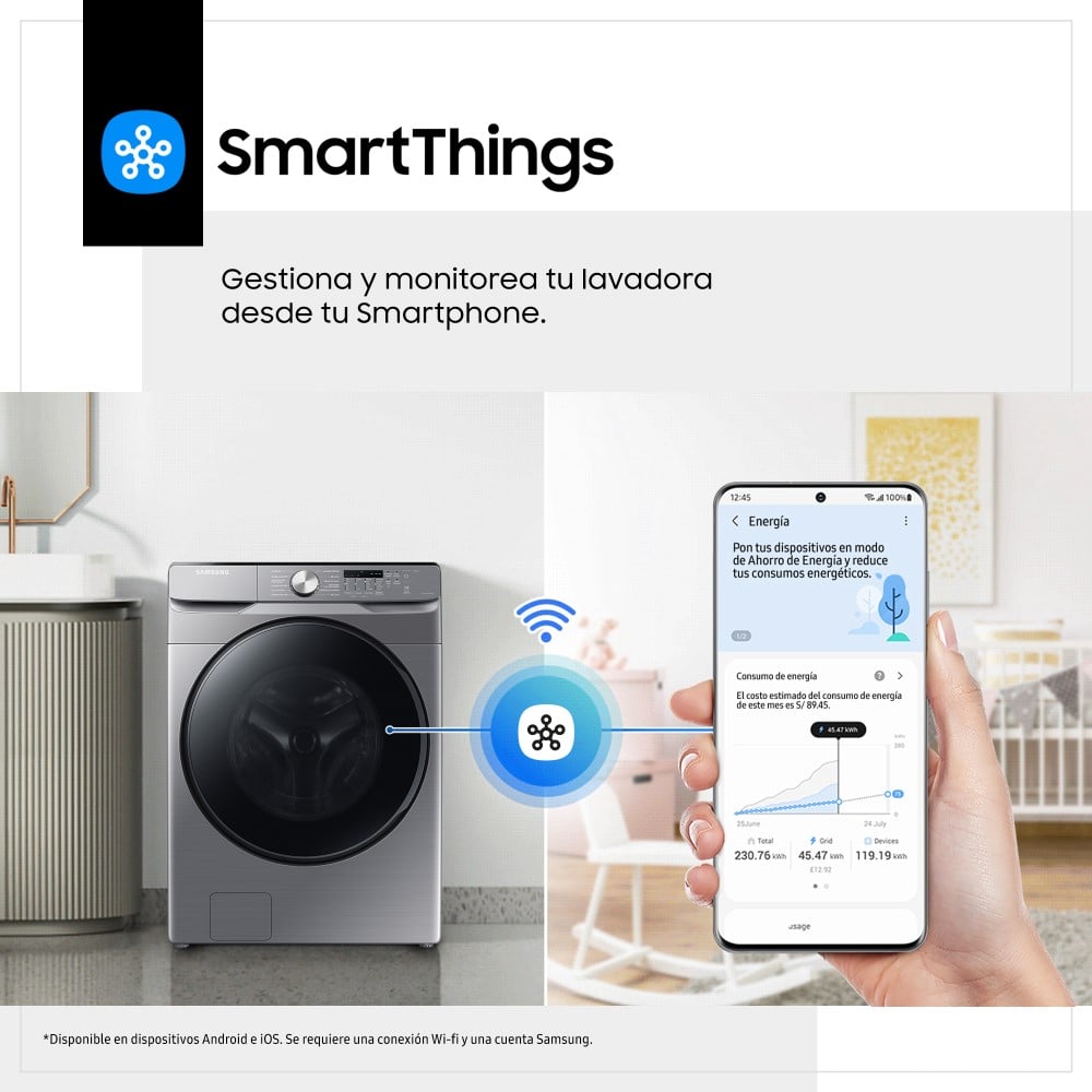 LAVASECA SAMSUNG SMART INVERTER 20KG/12KG SILVER WD20T6000GP/PE - 7