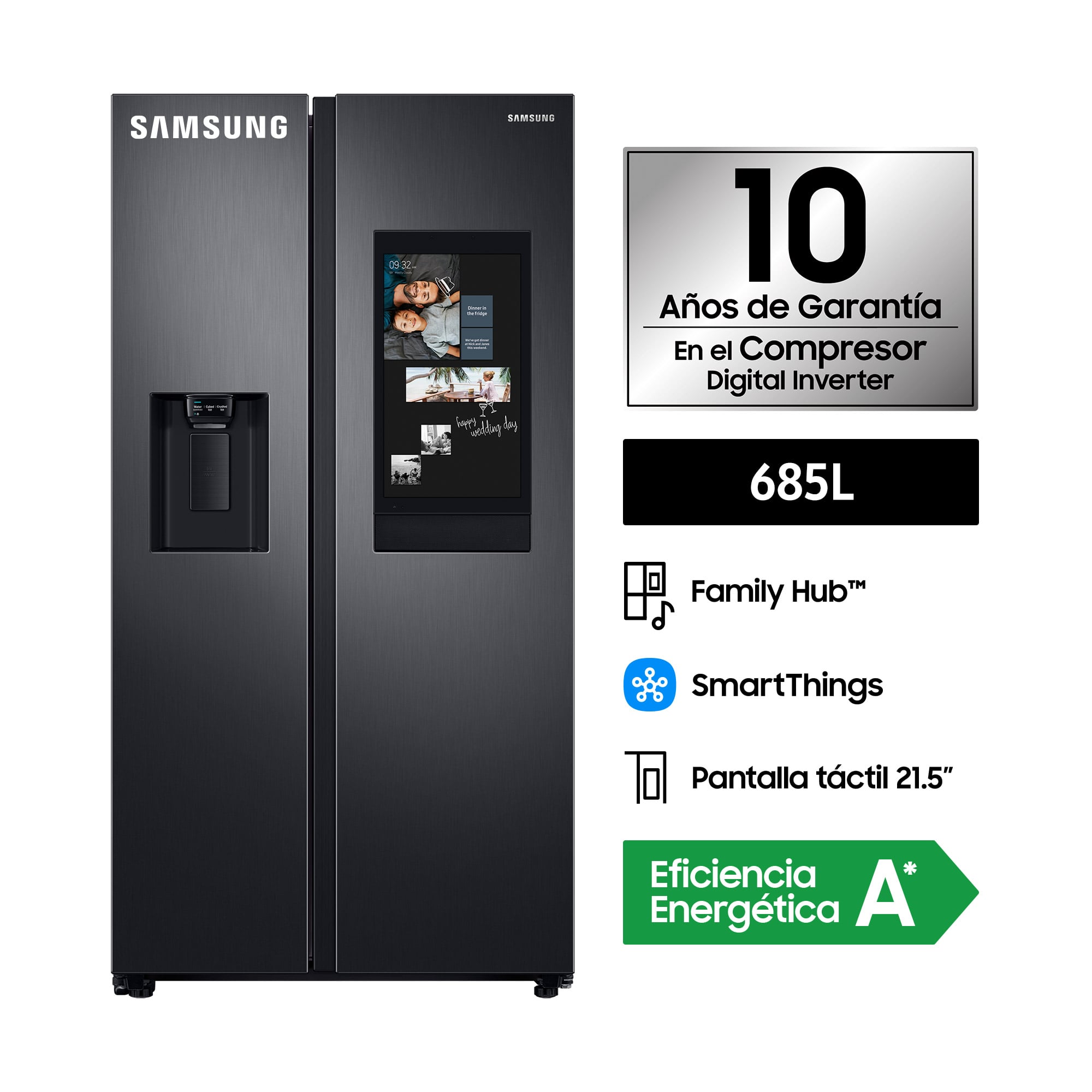 REFRIGERADORA SAMSUNG SIDE BY SIDE 685L JET BLACK RS27T5561B1/PE - 2