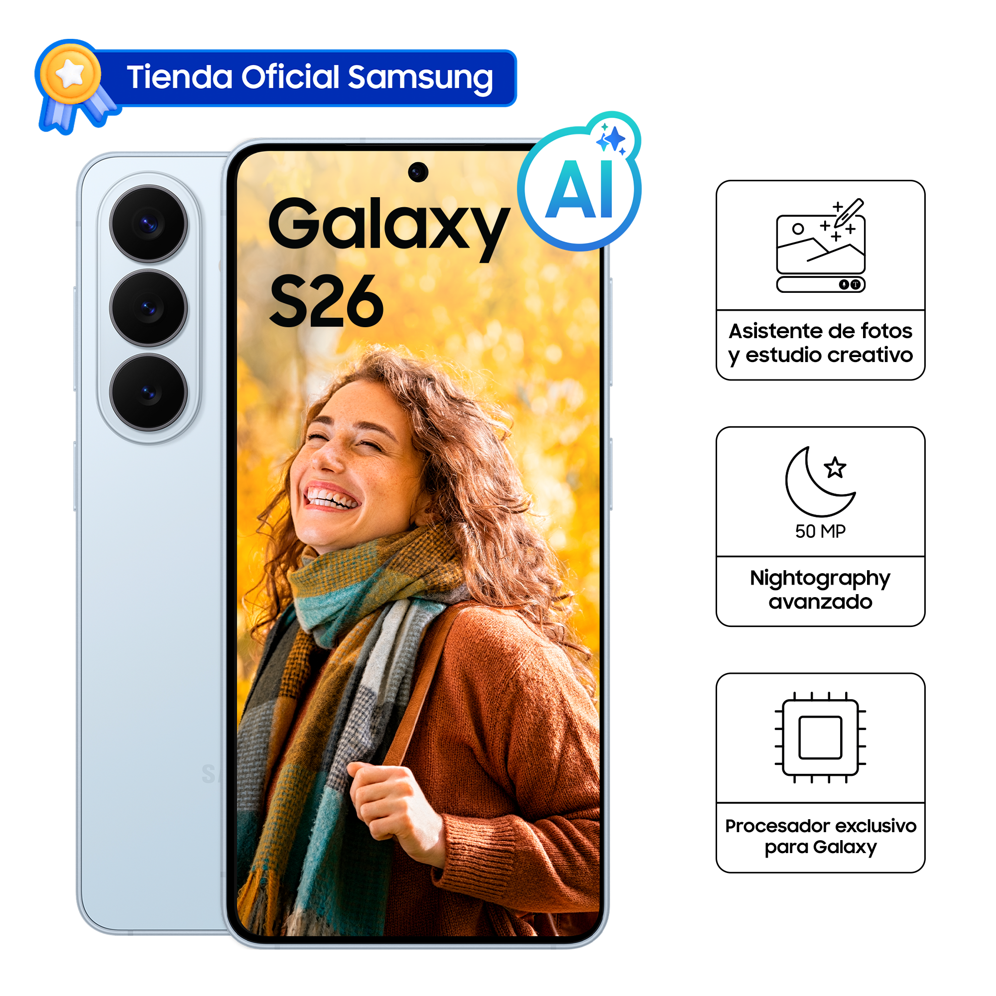 CELULAR SAMSUNG GALAXY S26 512 GB SKY BLUE SM-S942BLBVLTP - 1