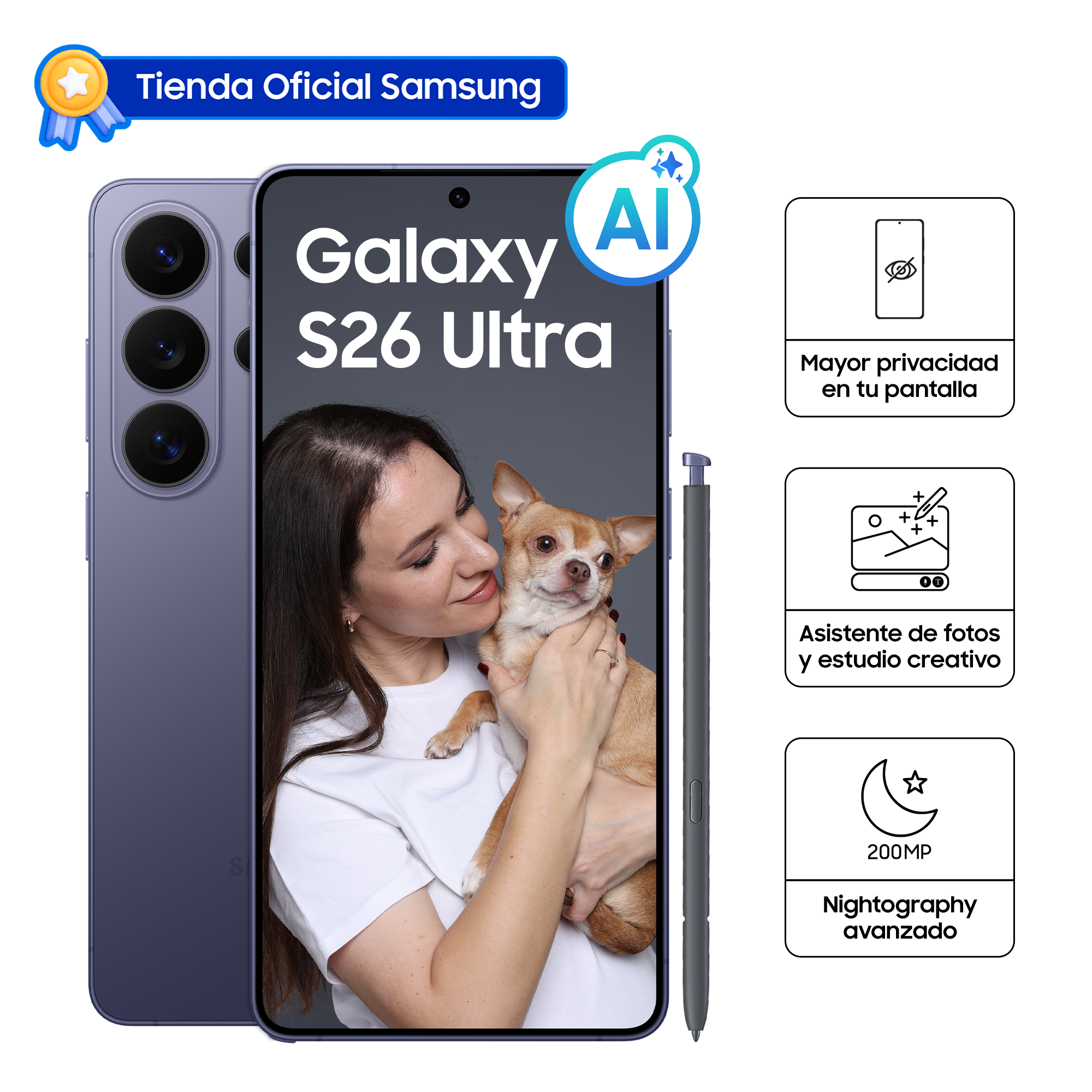 CELULAR SAMSUNG GALAXY S26 ULTRA 512 GB COBALT VIOLET SM-S948BZVMLTP - 1