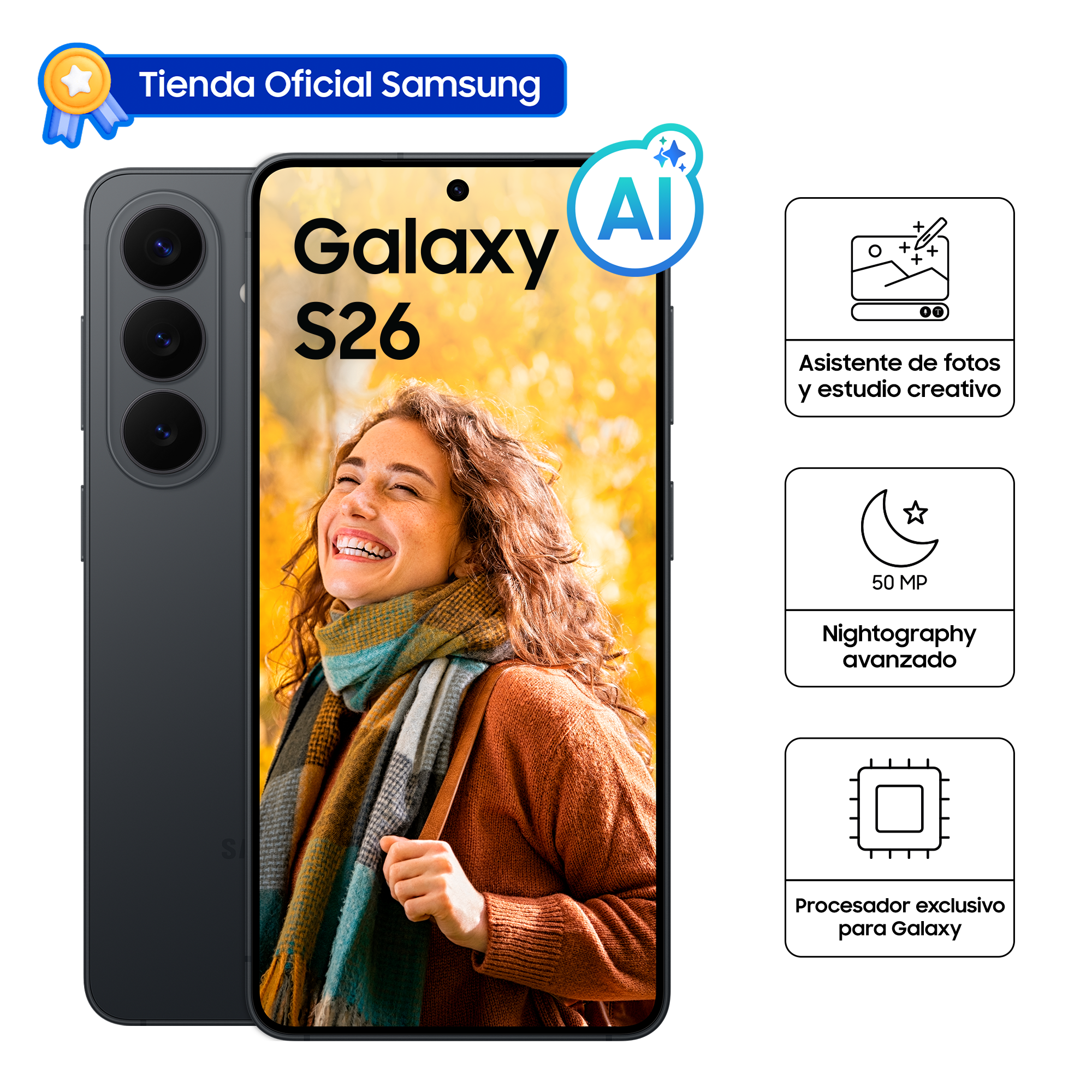 CELULAR SAMSUNG GALAXY S26 512 GB BLACK SM-S942BZKVLTP - 1