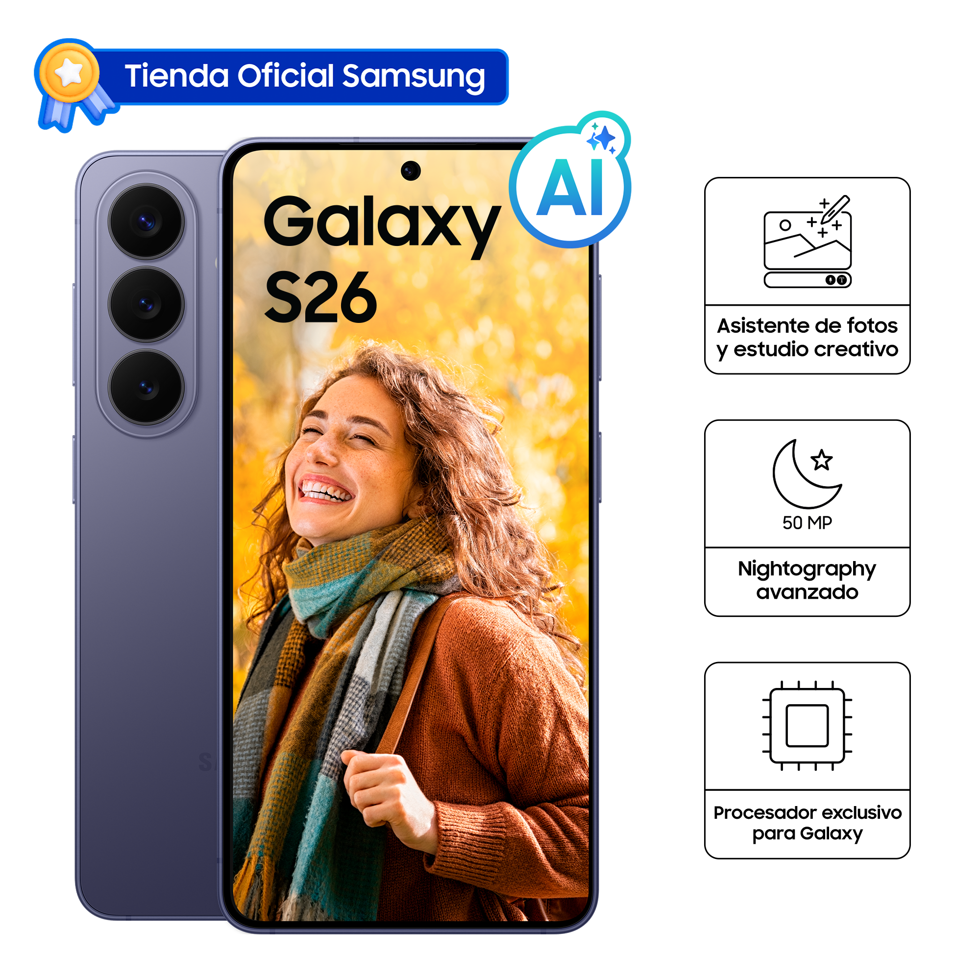 CELULAR SAMSUNG GALAXY S26 512 GB COBALT VIOLET SM-S942BZVVLTP - 1