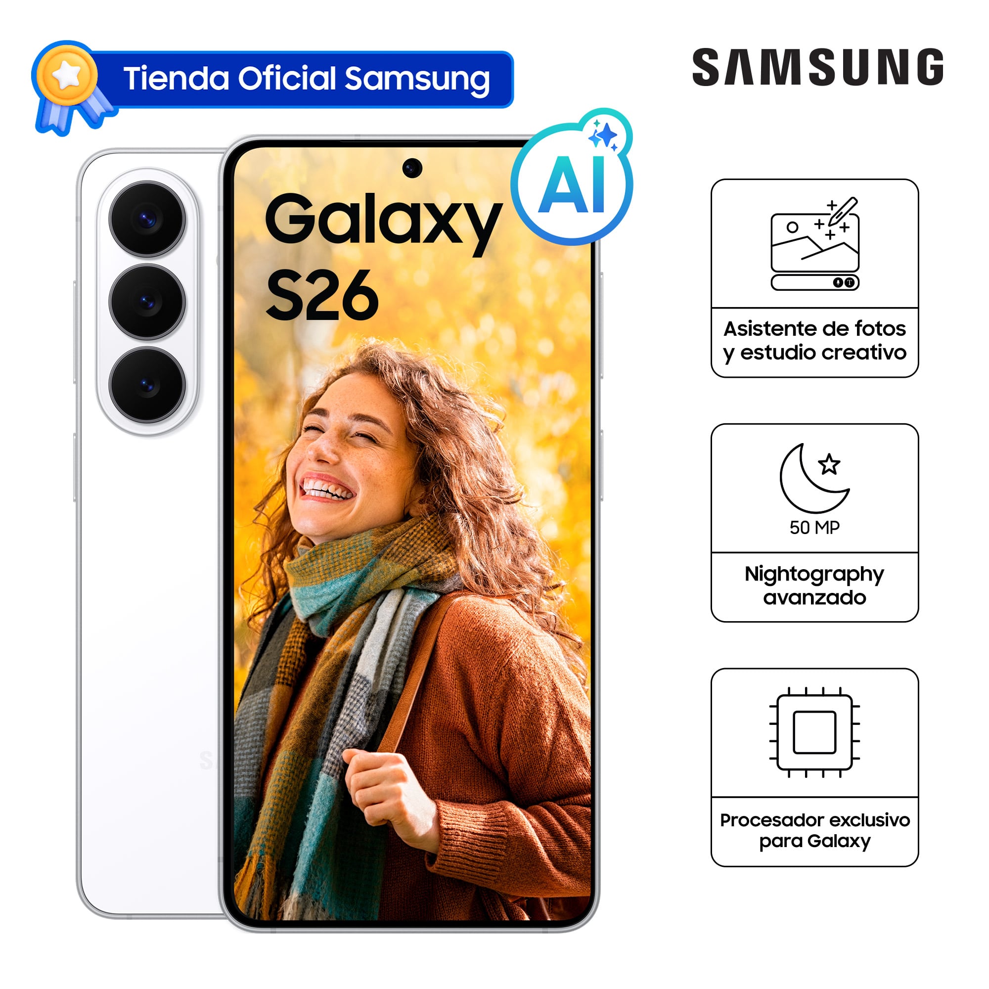 CELULAR SAMSUNG GALAXY S26 512 GB WHITE SM-S942BZWVLTP - 1