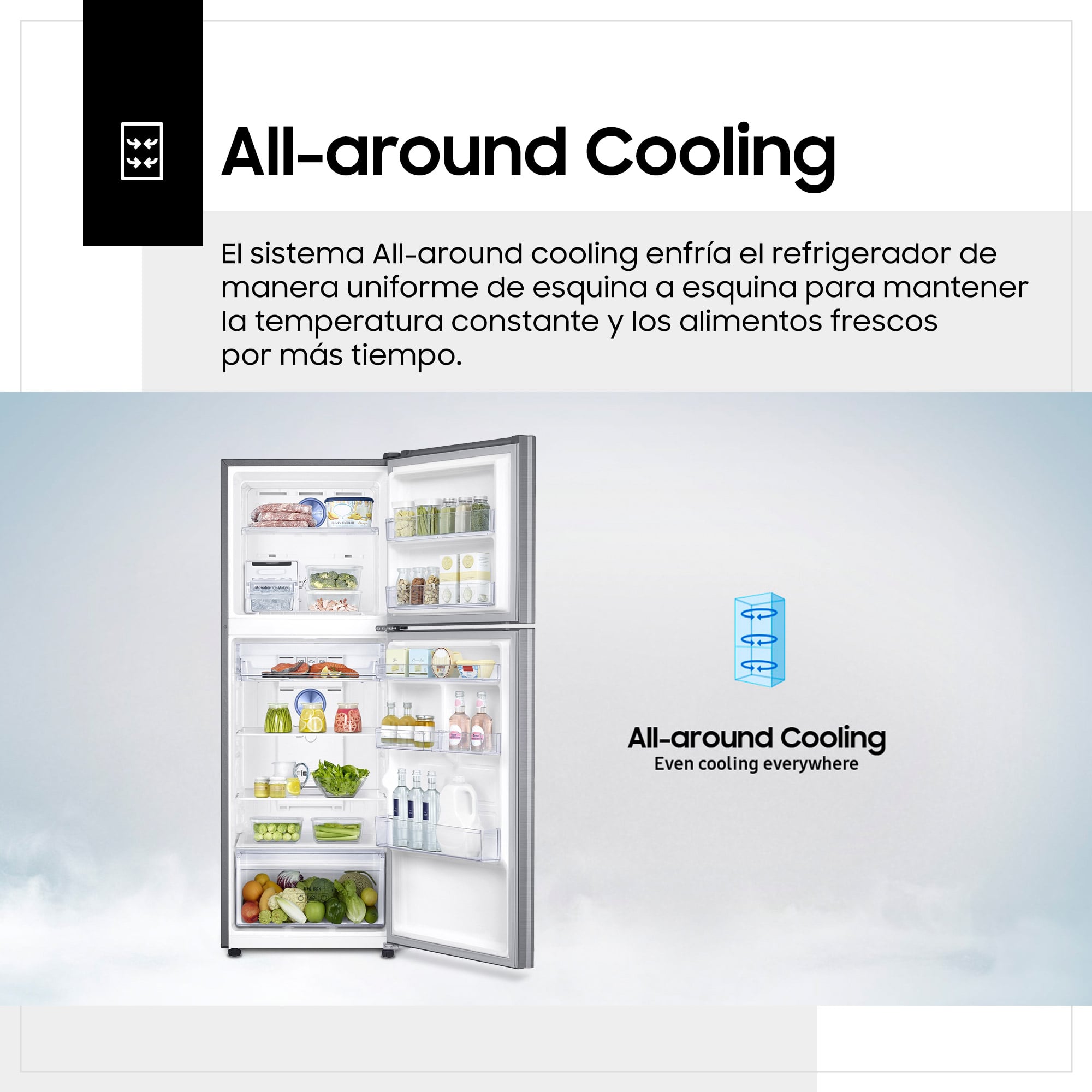 REFRIGERADORA SAMSUNG TOP FREEZER 234L SILVER RT22FARADS8/PE - 6