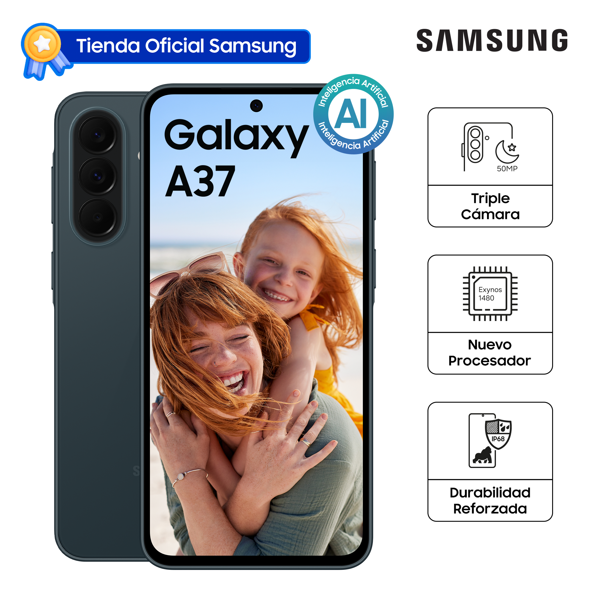 CELULAR SAMSUNG GALAXY GALAXY A37 5G 256 GB DARK GREEN SM-A376BDGFLTP - 1