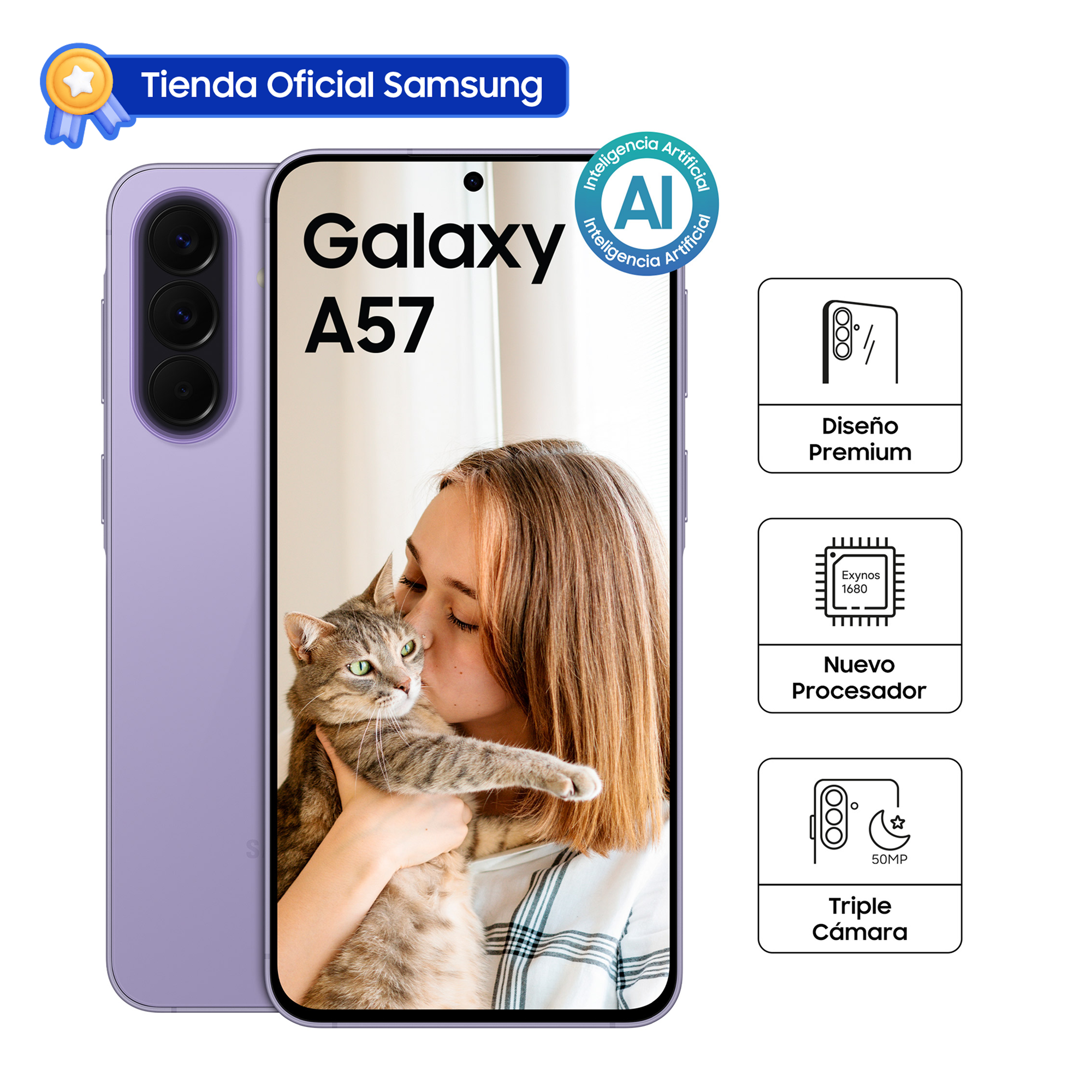 CELULAR SAMSUNG GALAXY A57 5G 256 GB VIOLET SM-A576BZVNLTP - 1