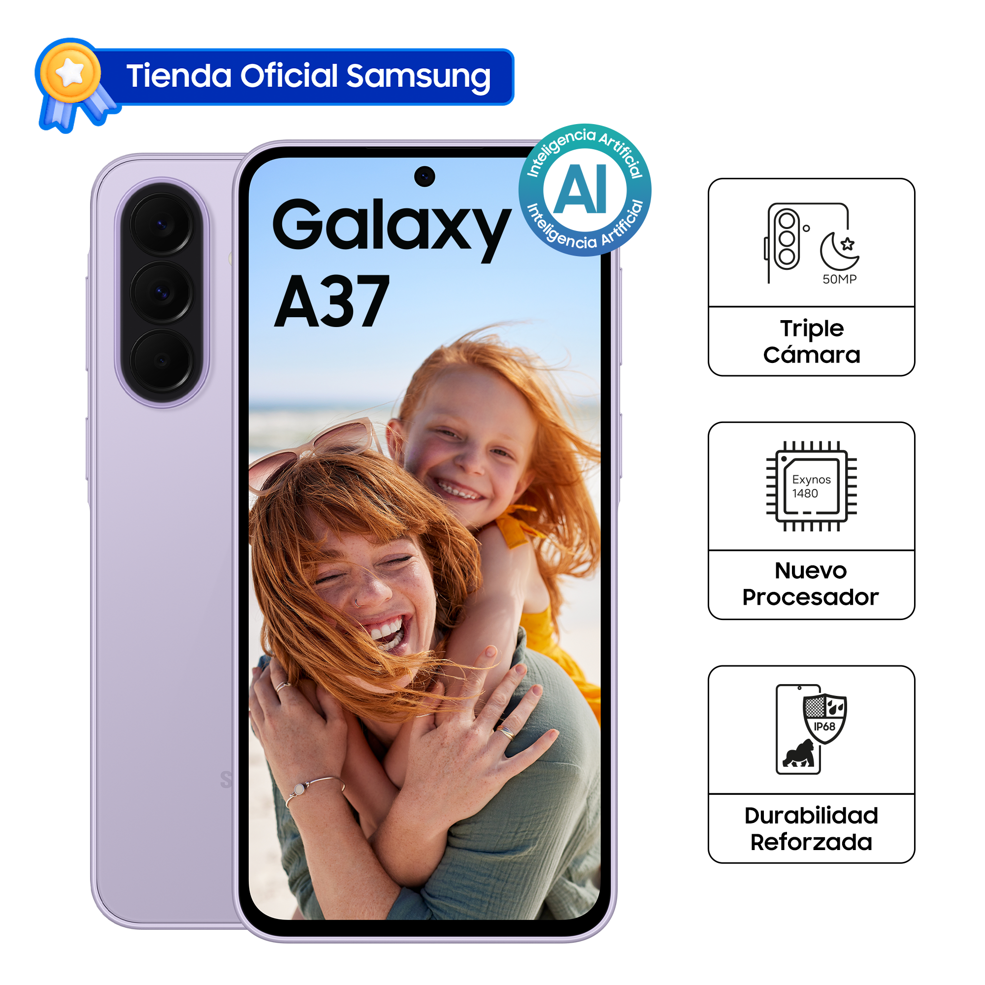 CELULAR SAMSUNG GALAXY A37 5G 256 GB LIGHT VIOLET SM-A376BLVFLTP - 1