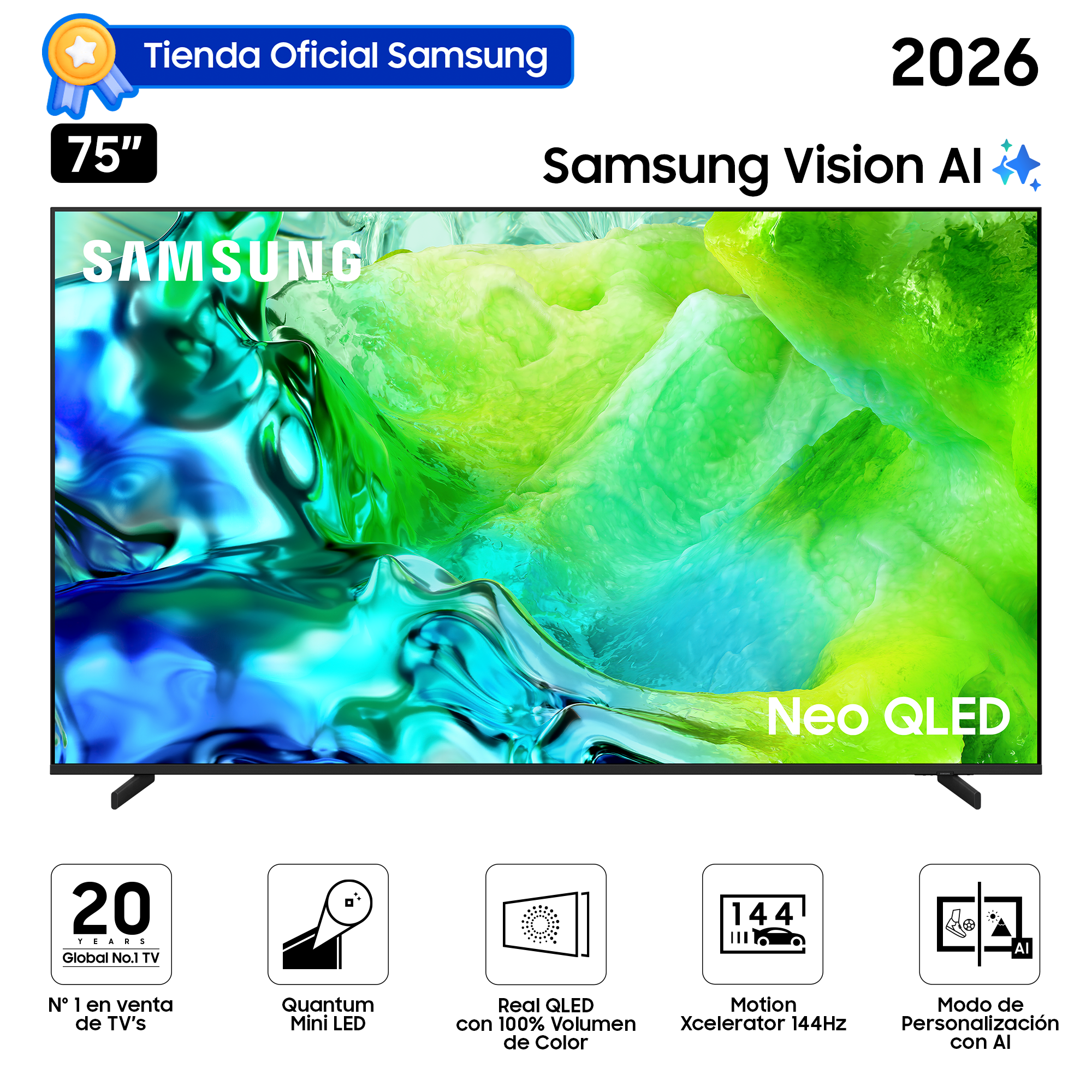 SMART TV SAMSUNG 75' NEO QLED QN80H VISION AI (2026) - 1