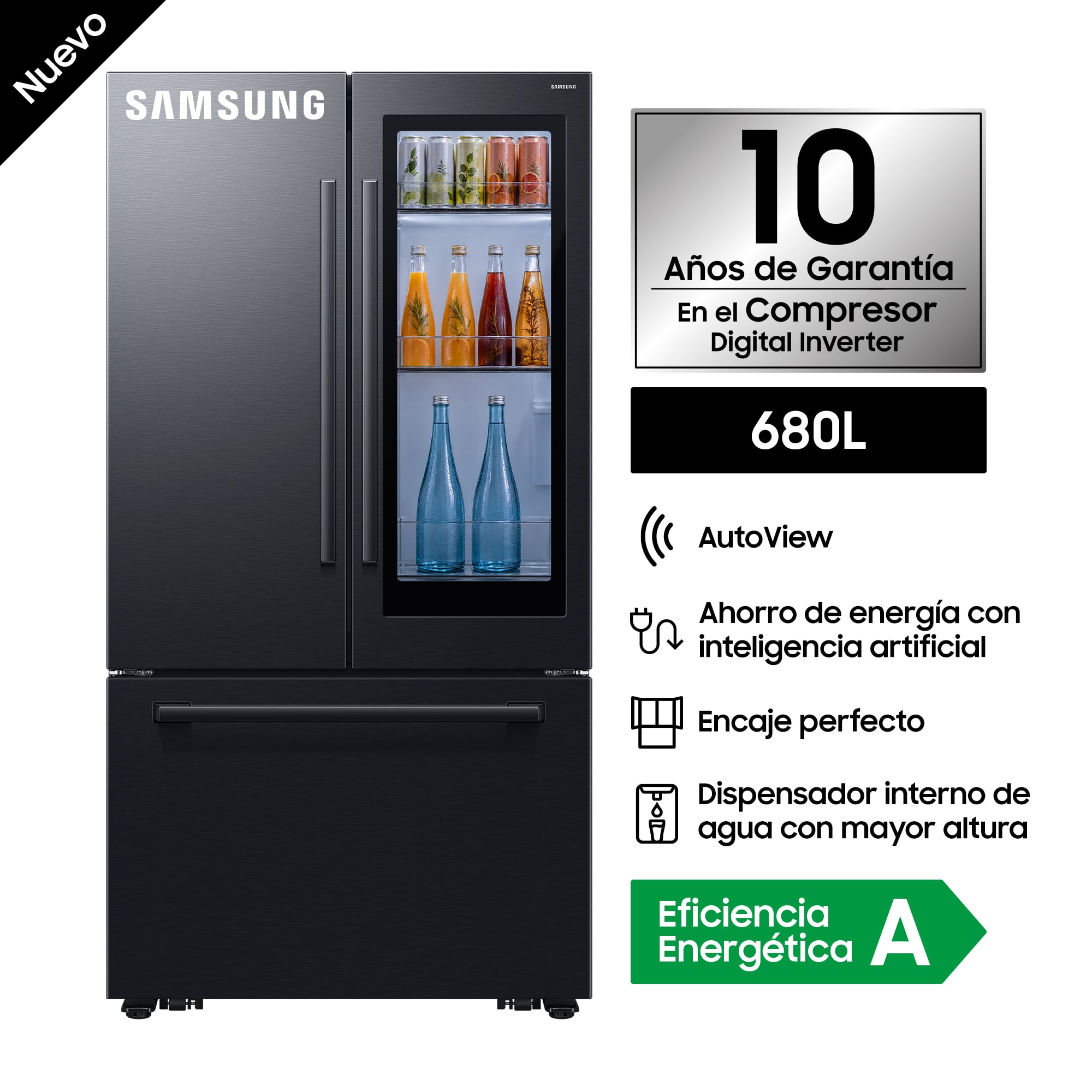 REFRIGERADORA SAMSUNG FRENCH DOOR AUTOVIEW 680L BLACK 680 L - 1