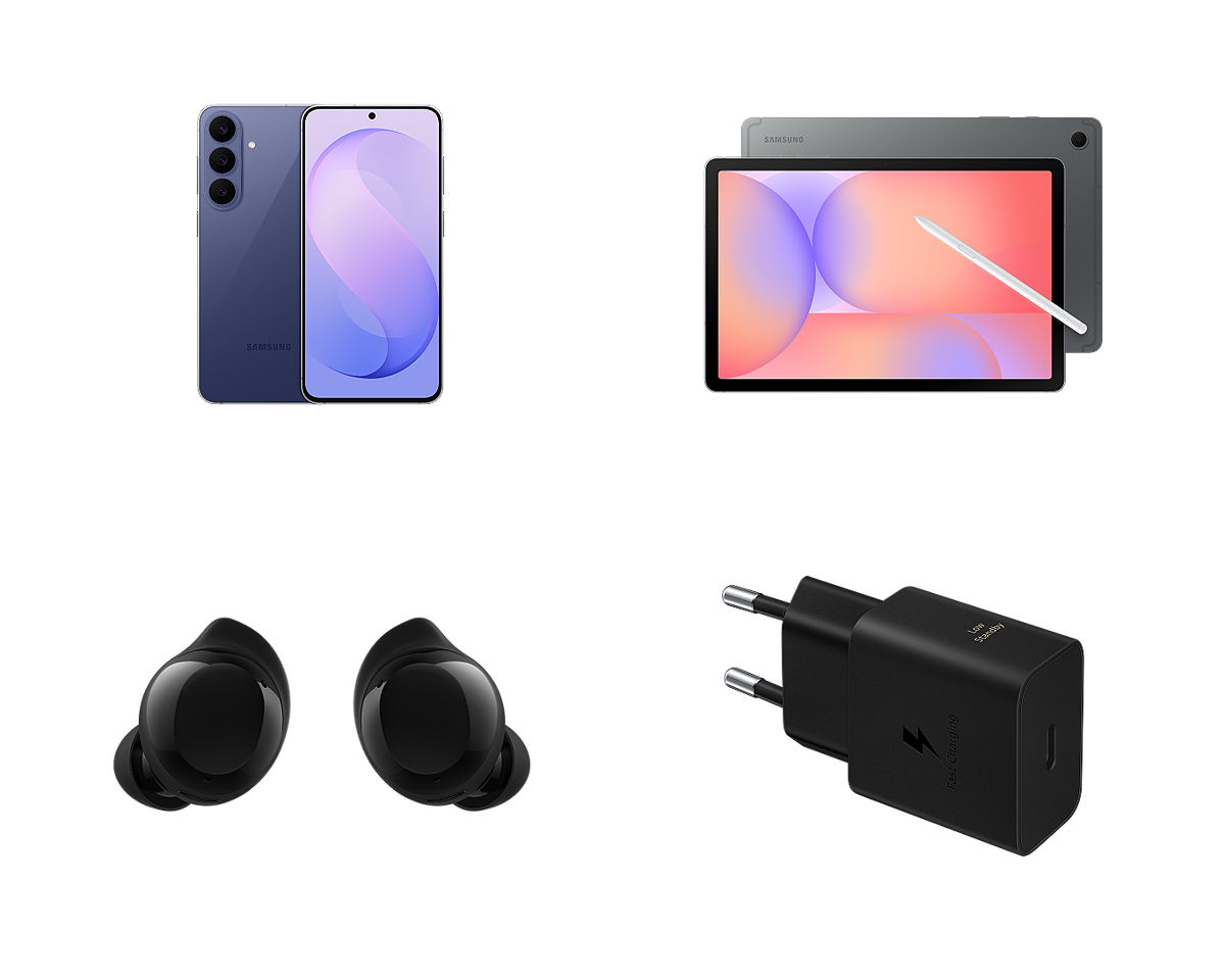 COMBO S26FE 128GB BLUEBERRY + S10 LITE 128GB GRAY + BUDS CORE BLACK + ADAPTER 15W - 1
