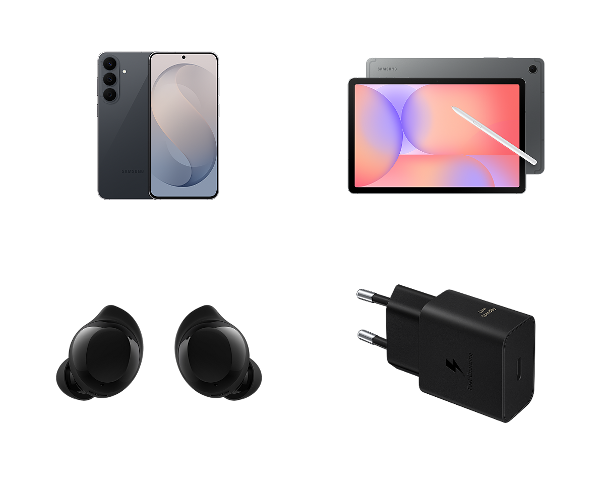 COMBO S26FE 128GB GRAPHITE + S10 LITE 128GB GRAY + BUDS CORE BLACK + ADAPTER 15W - 1