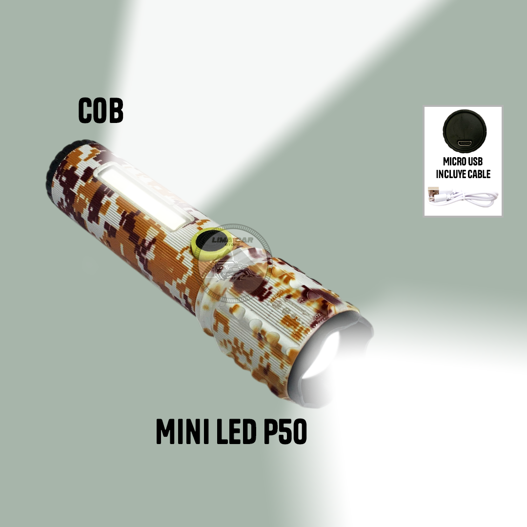 LINTERNA TÁCTICA CAFINI L7214A DE MANO LED BOLSILLO CON ZOOM RECARGABLE USB - 2