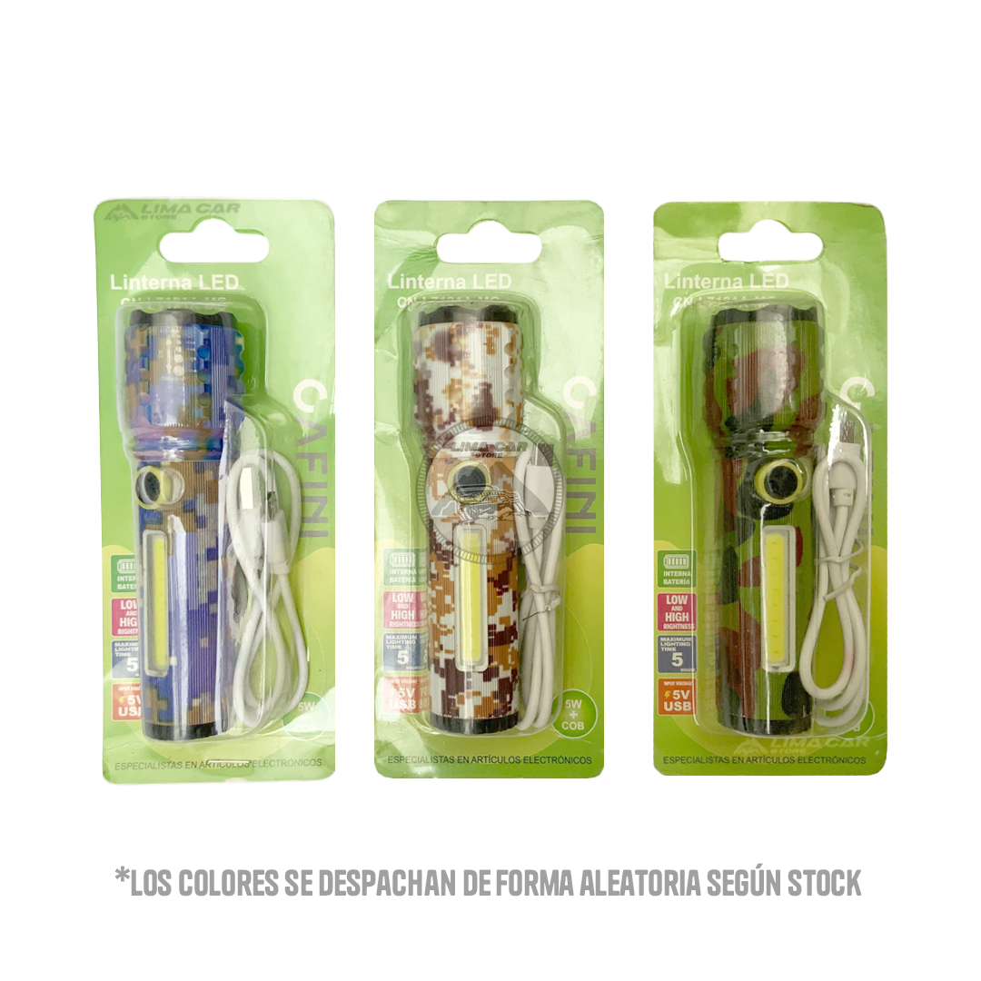 LINTERNA TÁCTICA CAFINI L7214A DE MANO LED BOLSILLO CON ZOOM RECARGABLE USB - 4