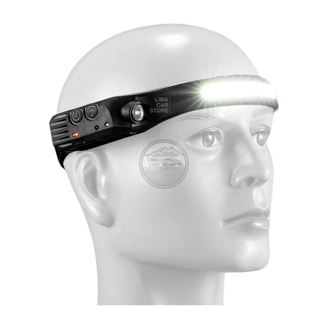 LINTERNA DE CABEZA MINERA FRONTAL LUZ ROJA LED CON SENSOR RECARGABLE CAMPING - 1