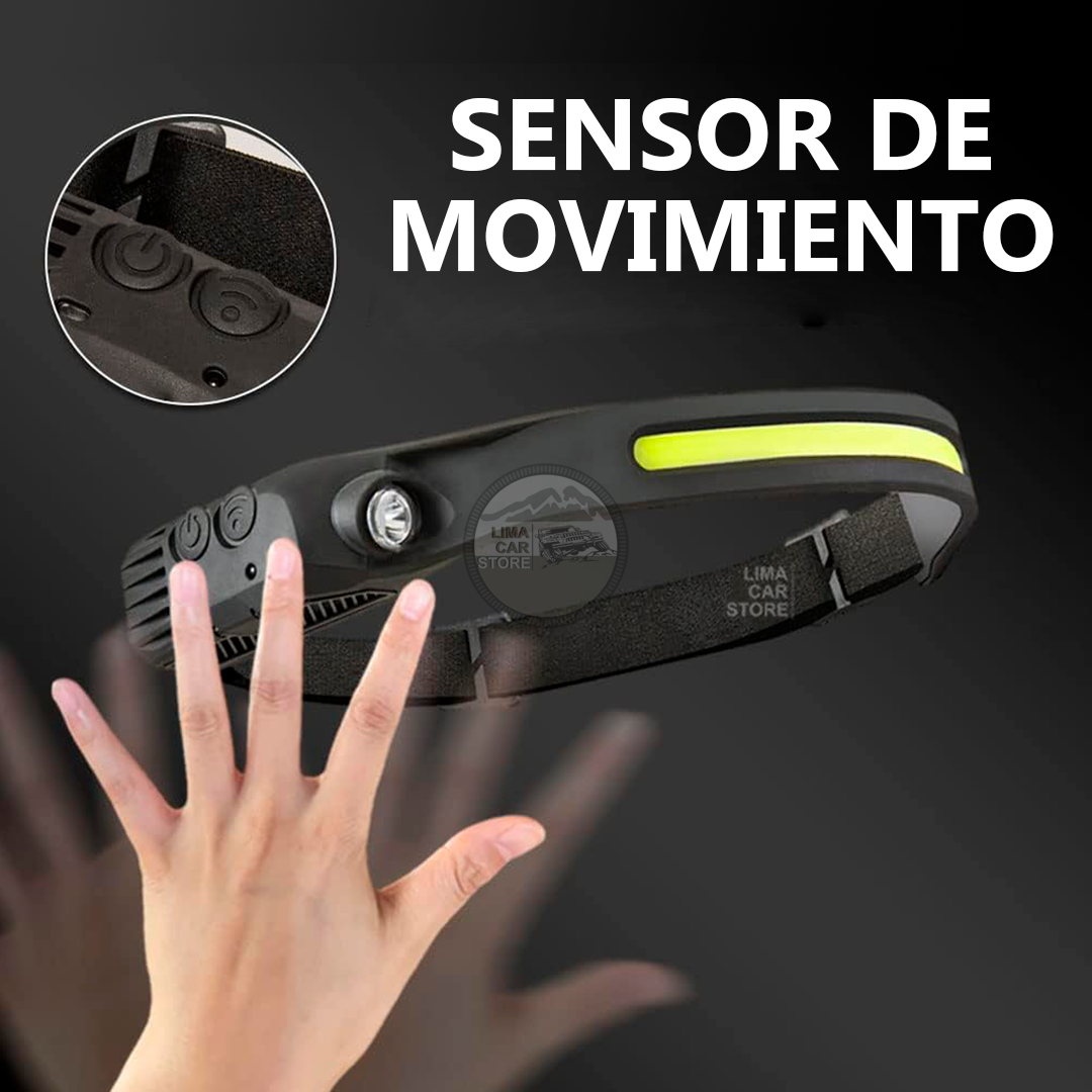 LINTERNA DE CABEZA MINERA FRONTAL LUZ ROJA LED CON SENSOR RECARGABLE CAMPING - 5