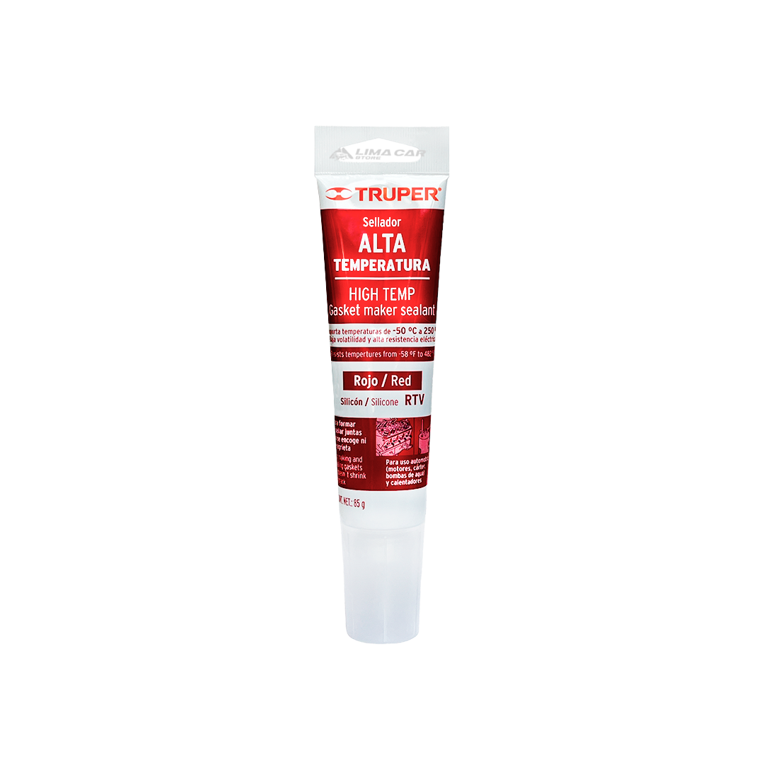 Silicona Sellador Alta Temperatura Roja 85g Truper Auto - 1