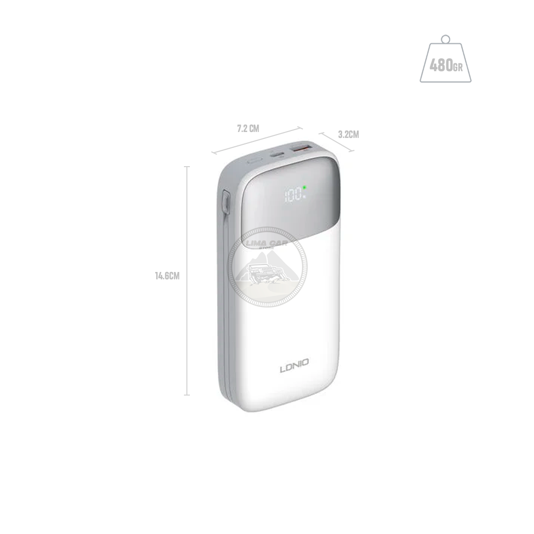 POWER BANK 20000 MAH 22.5W LDNIO + 2 CABLES - 4