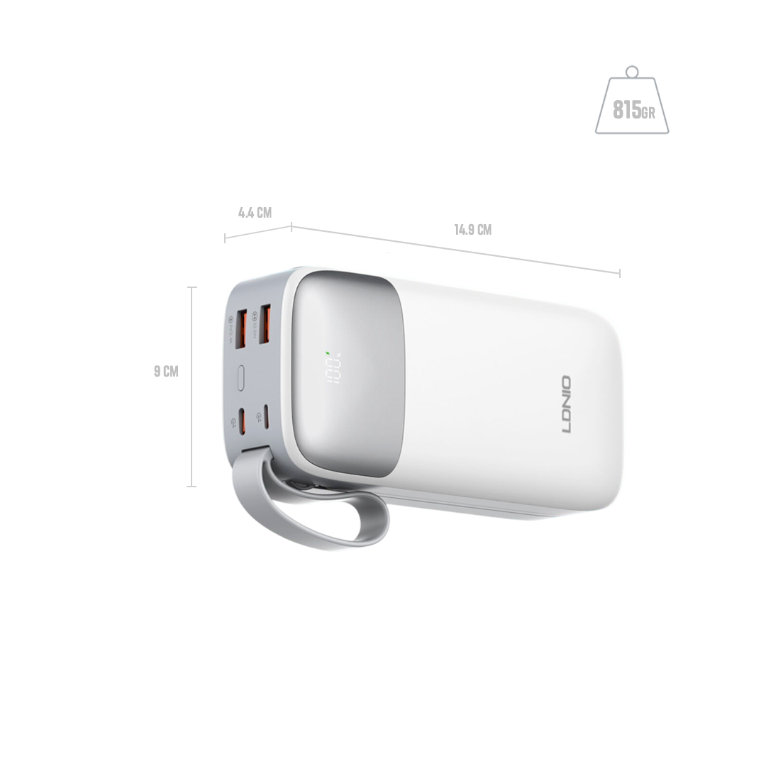 POWER BANK 30000 MAH 22.5W LDNIO + 2 CABLES - 4