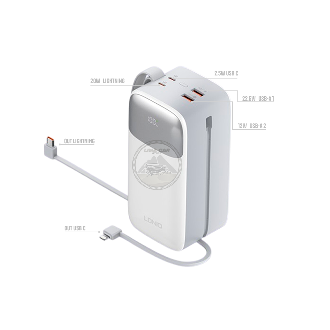 POWER BANK 50000 MAH 22.5W LDNIO + 2 CABLES - 3