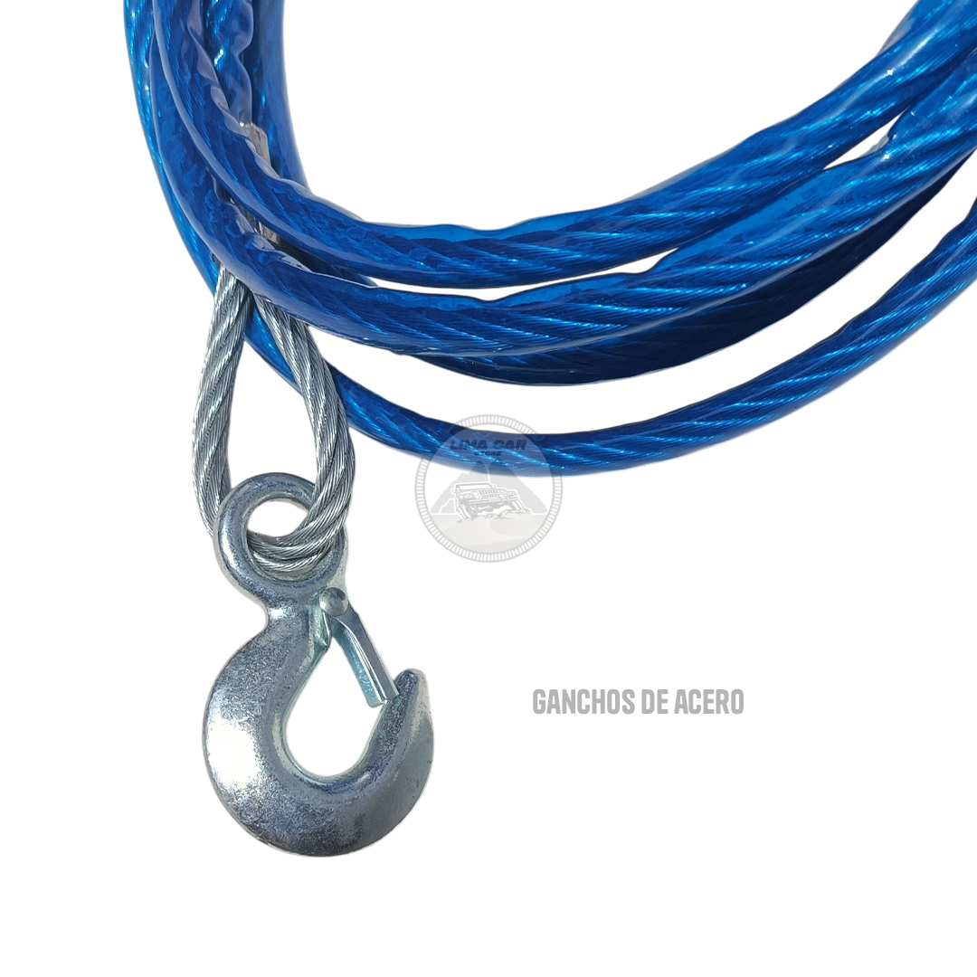 CABLE DE REMOLQUE DE ACERO 7TN SOGA ESLINGA GANCHO PESADO - 3